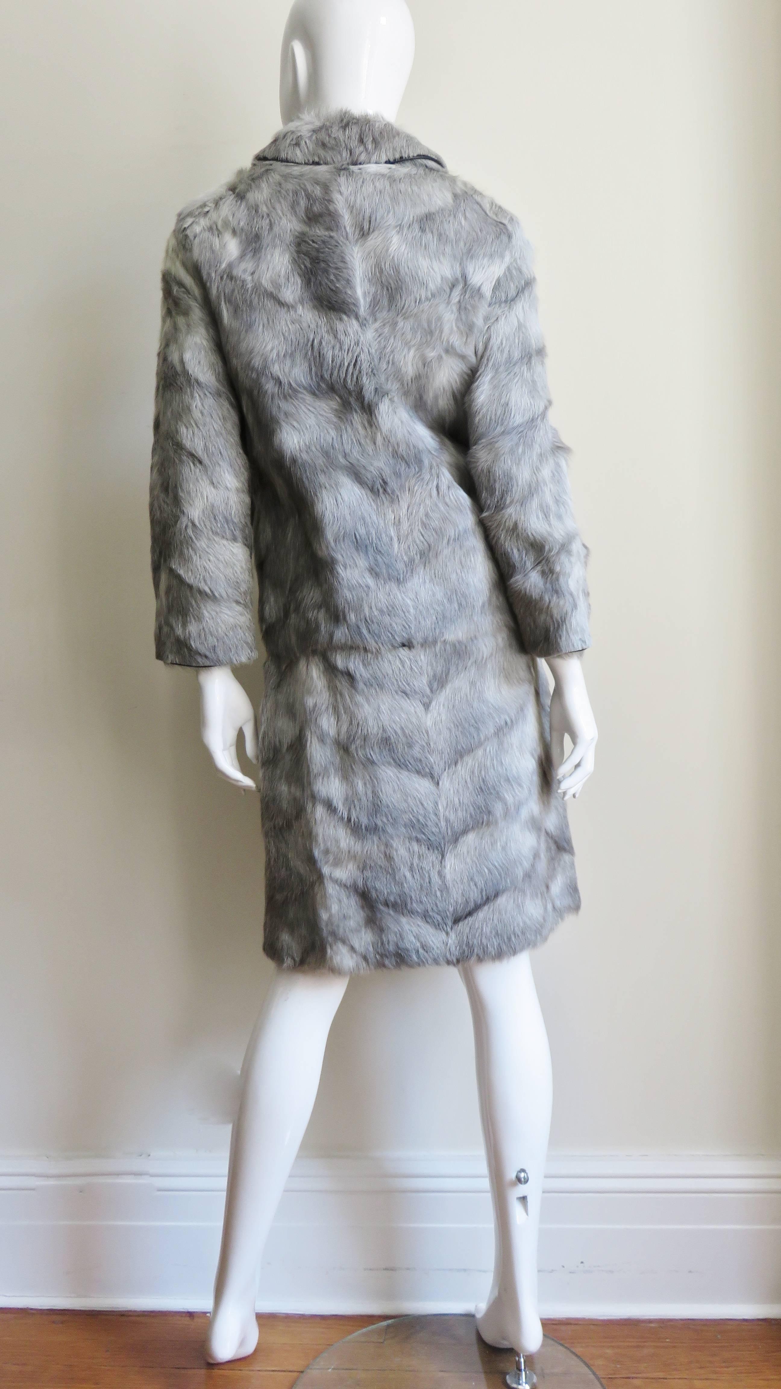 1960s Designer Fur Dress and Jacket For Sale 9