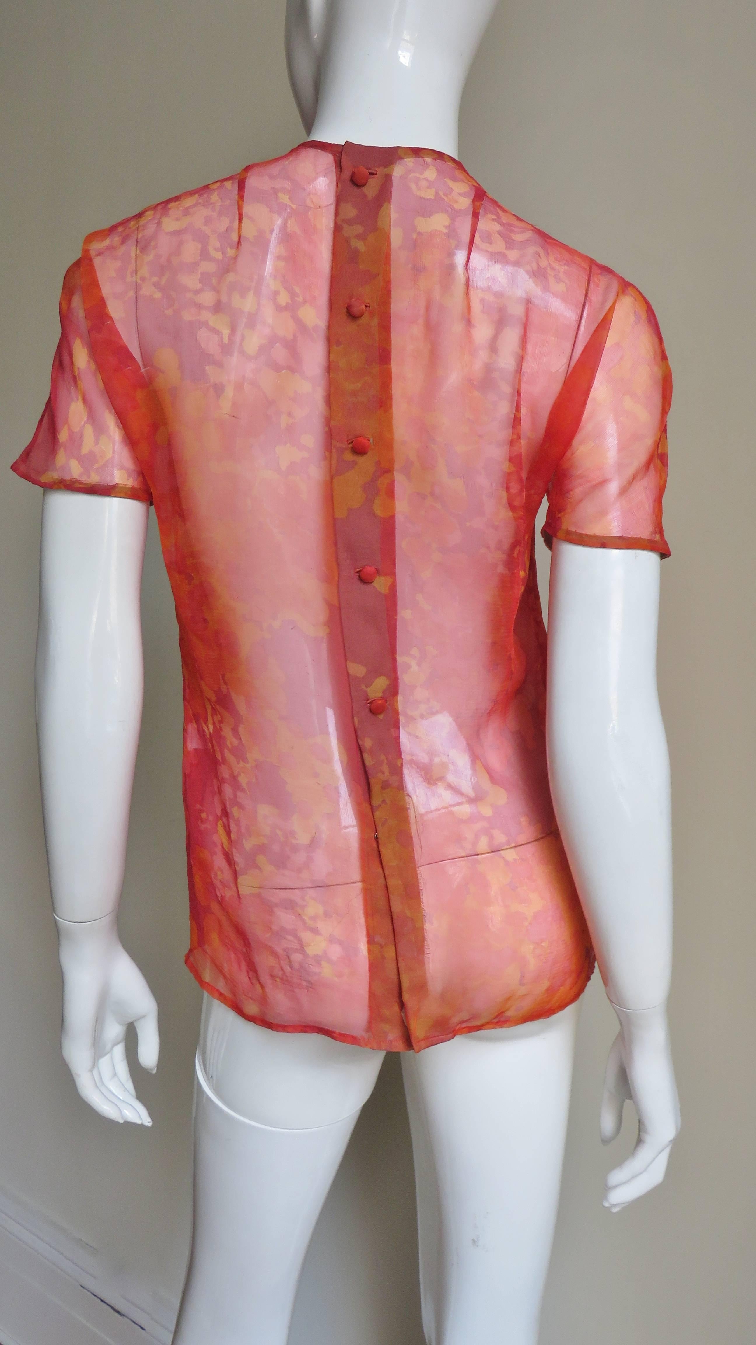 Pauline Trigere 1960's Sheer Blouse 4