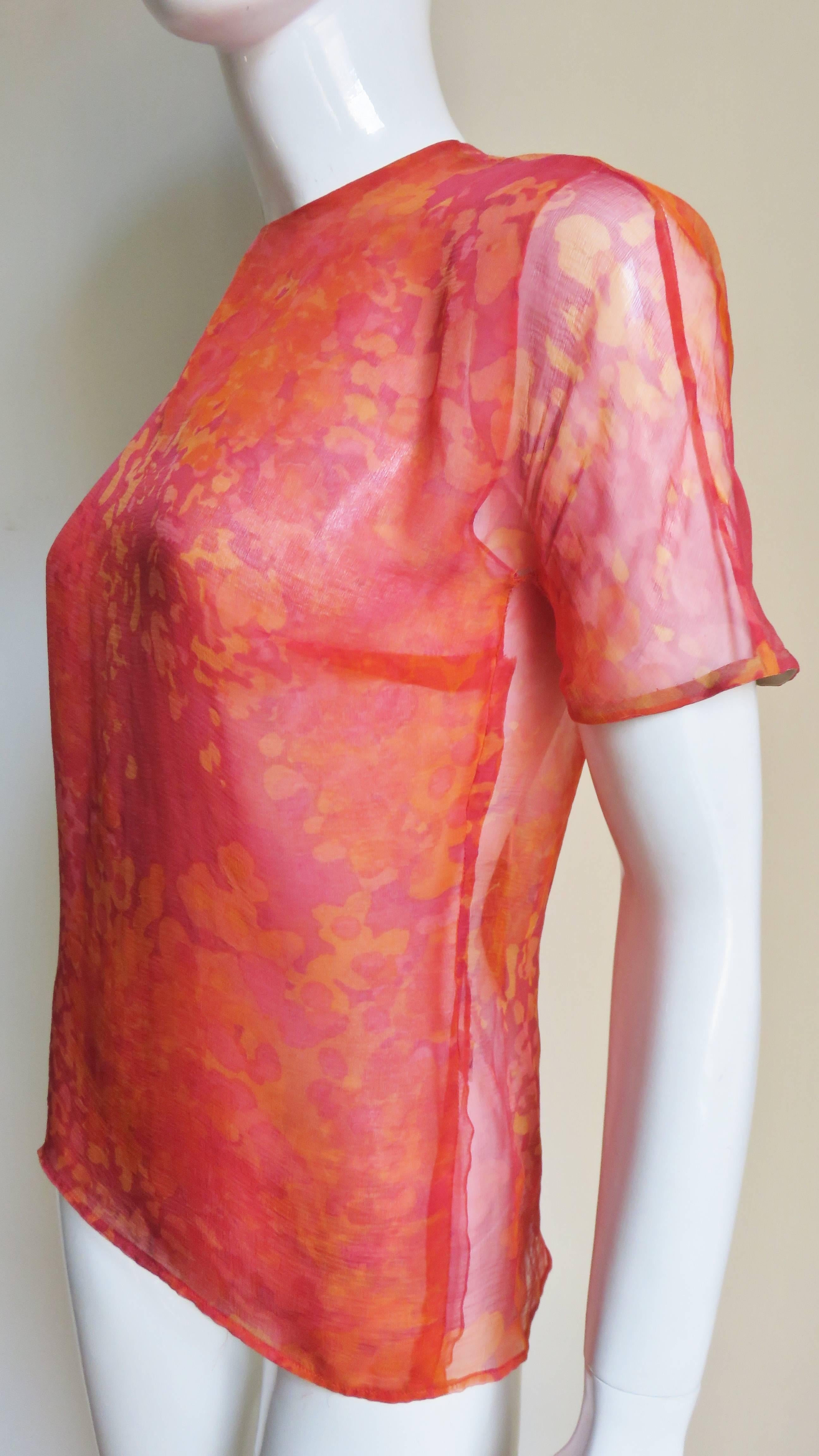 Pauline Trigere 1960's Sheer Blouse In Excellent Condition In Water Mill, NY