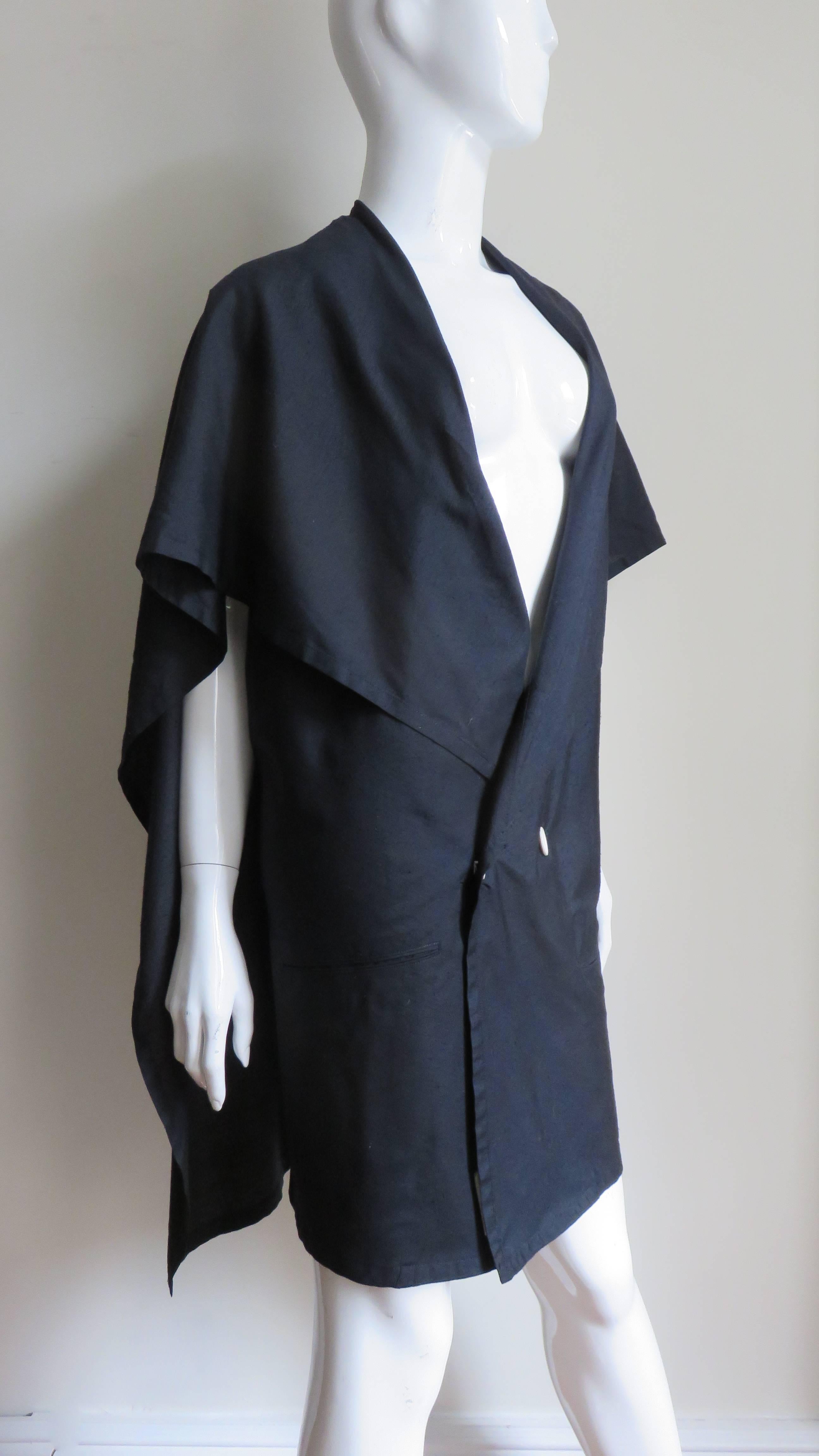 1980s Yohji Yamamoto Drape Back Silk Jacket 2