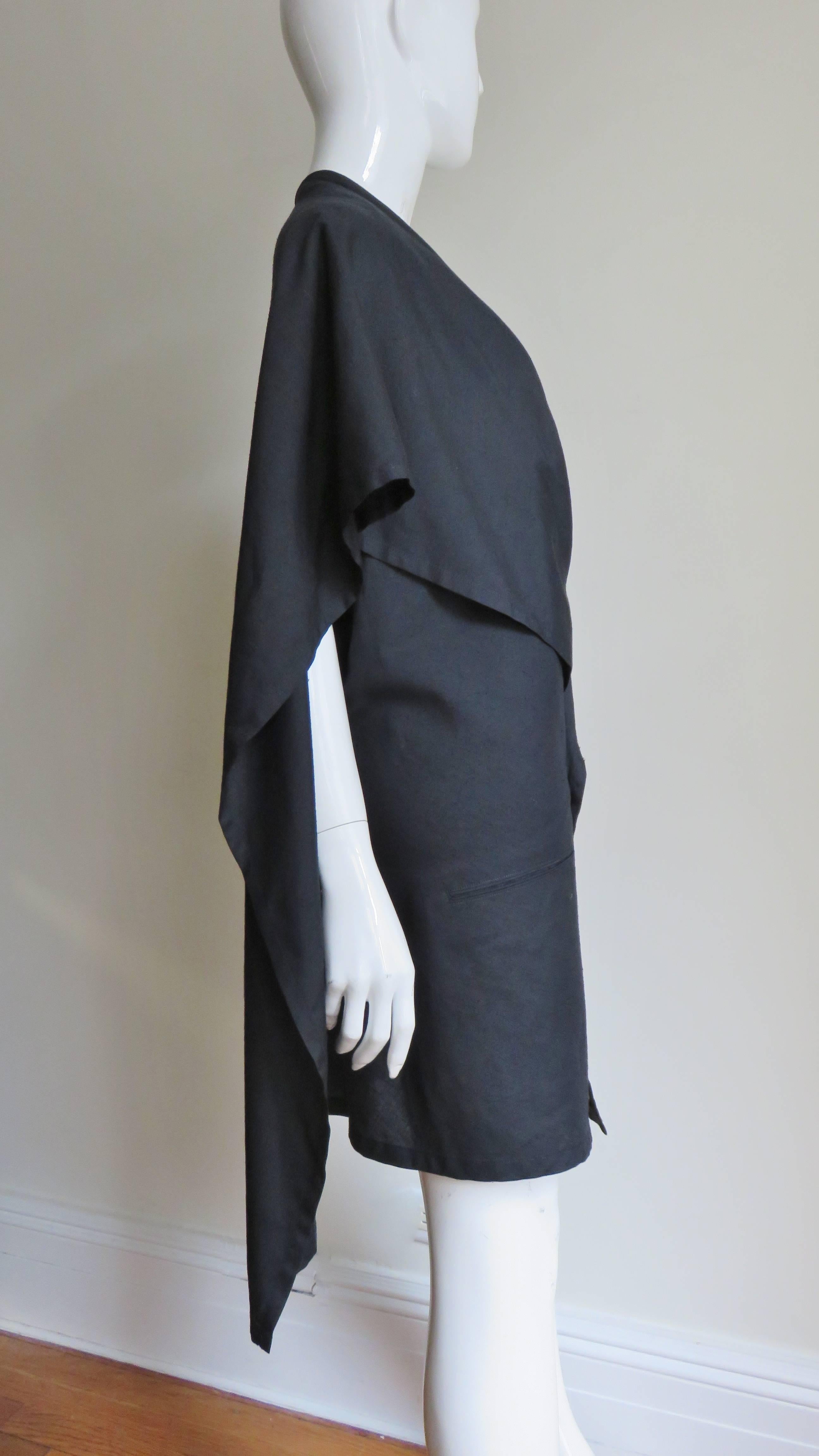 1980s Yohji Yamamoto Drape Back Silk Jacket 3