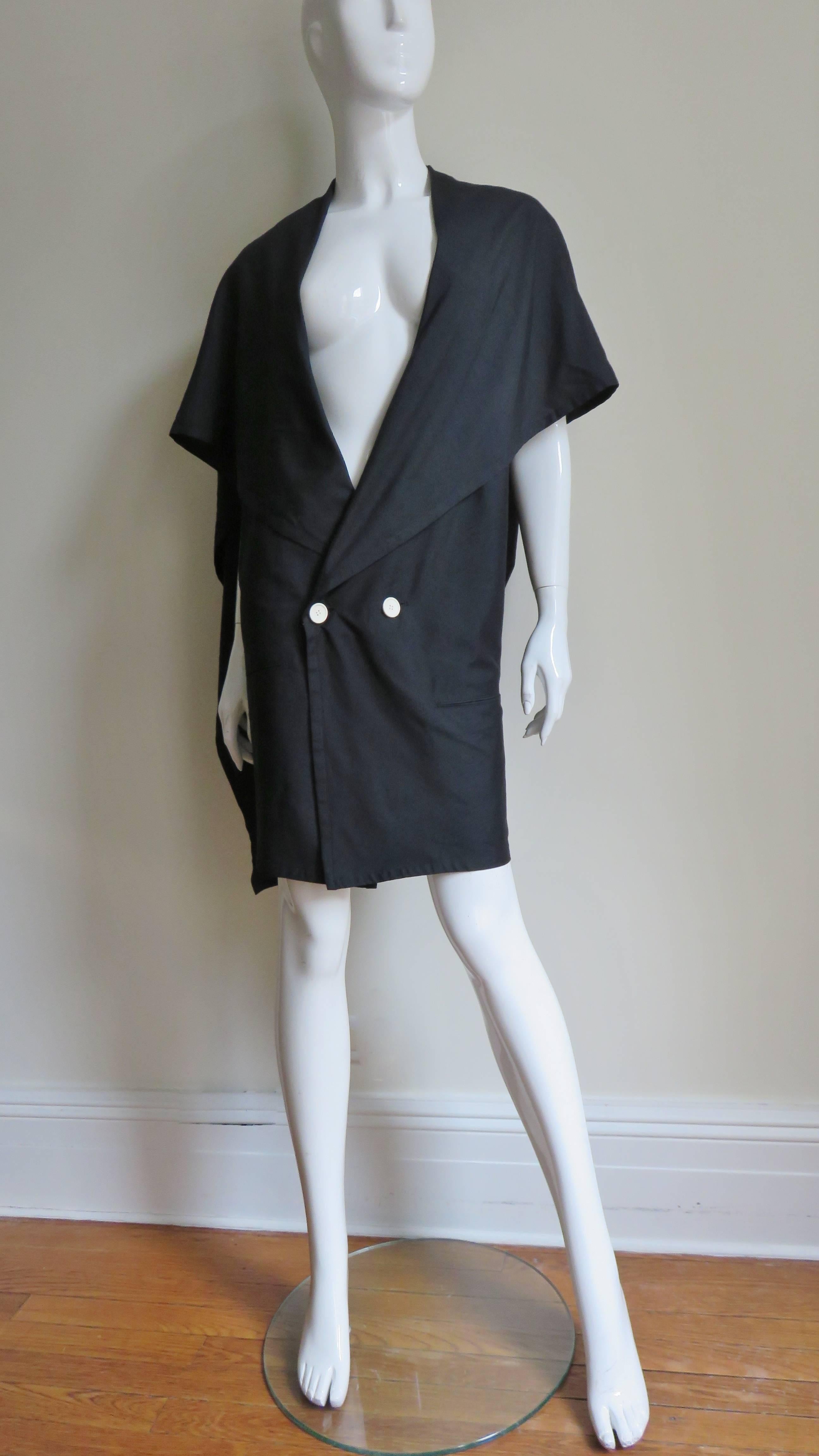 Women's 1980s Yohji Yamamoto Drape Back Silk Jacket
