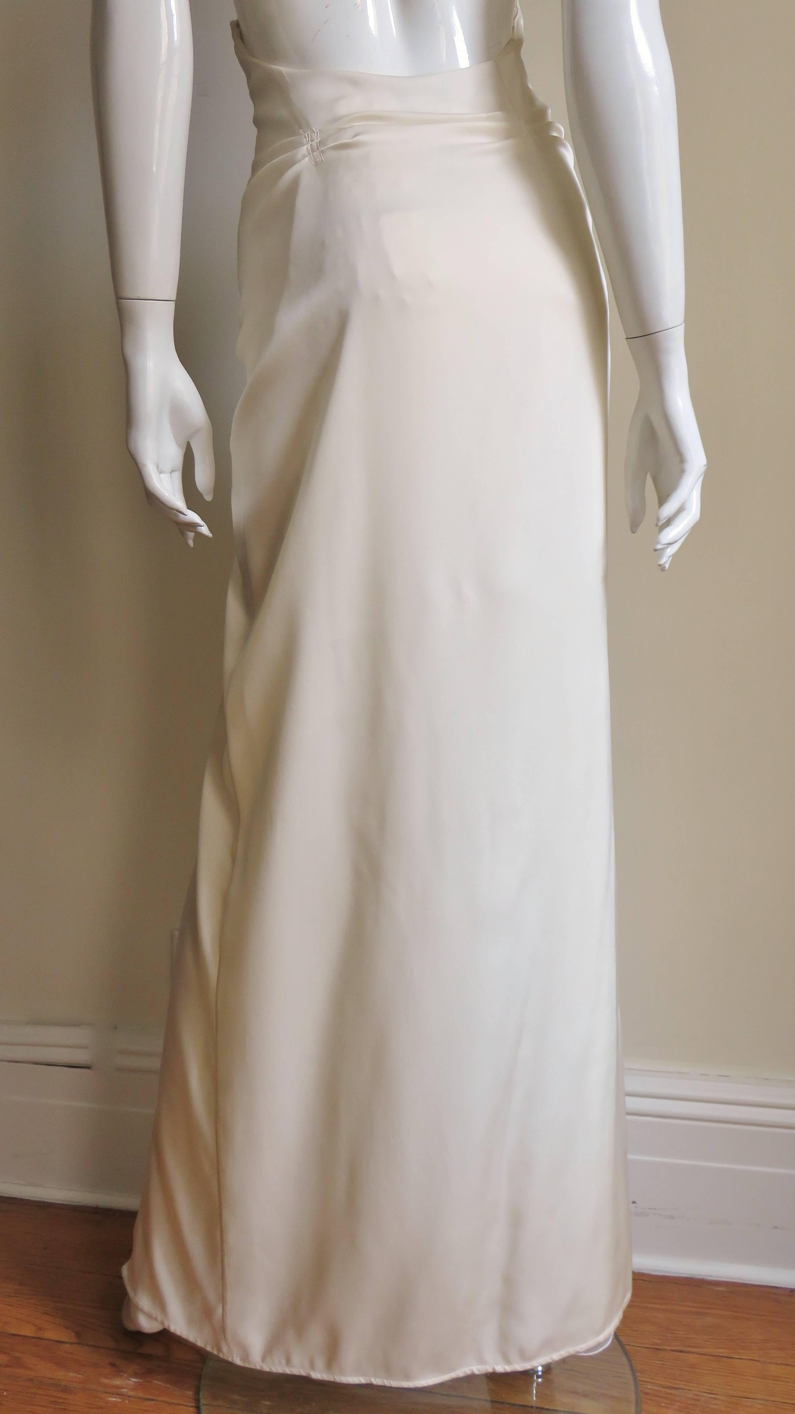 1990s Gianni Versace Silk Plunge Halter Dress 2