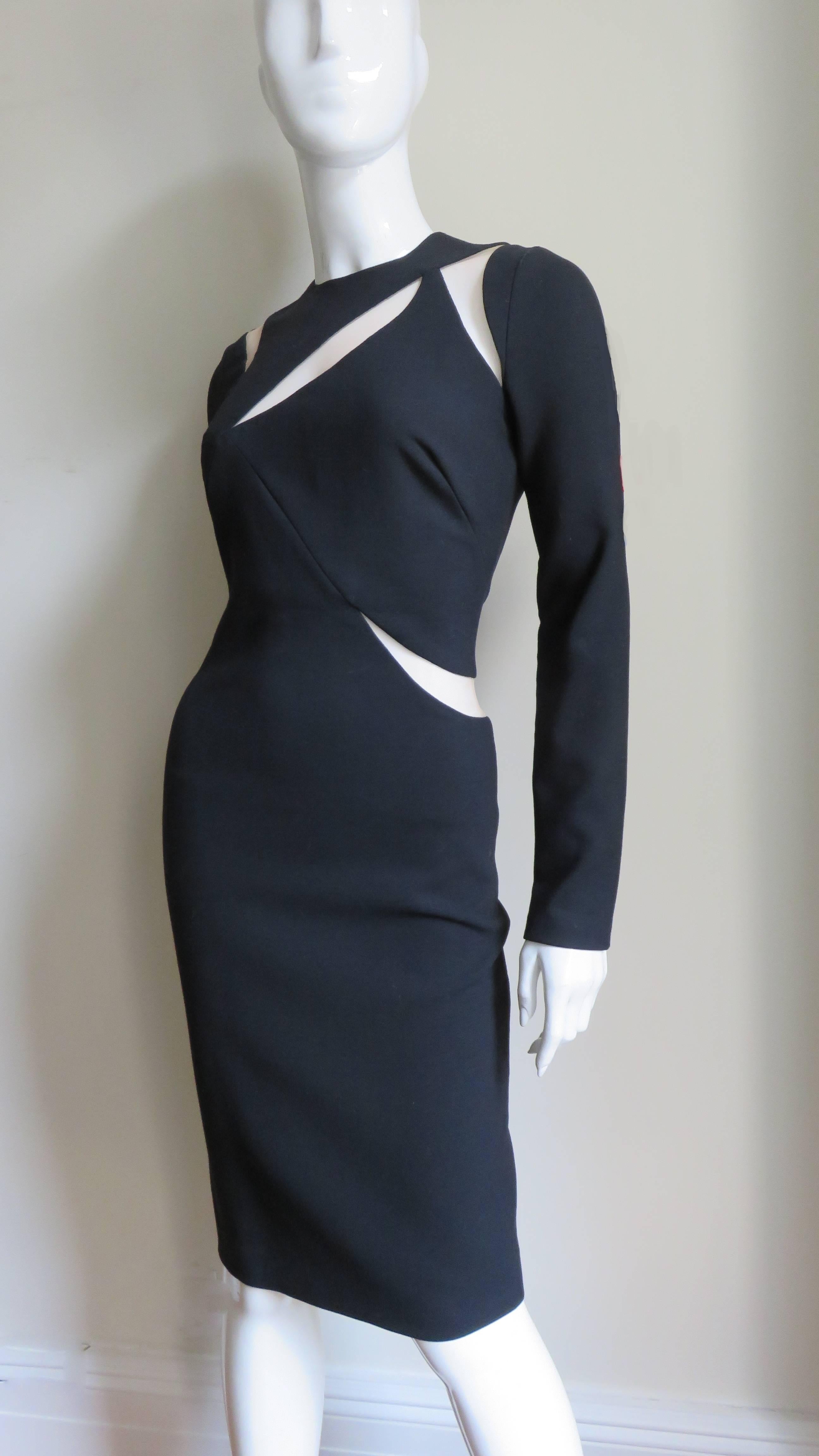Versace Fabulous Body Con Dress with Cutouts In Good Condition In Water Mill, NY