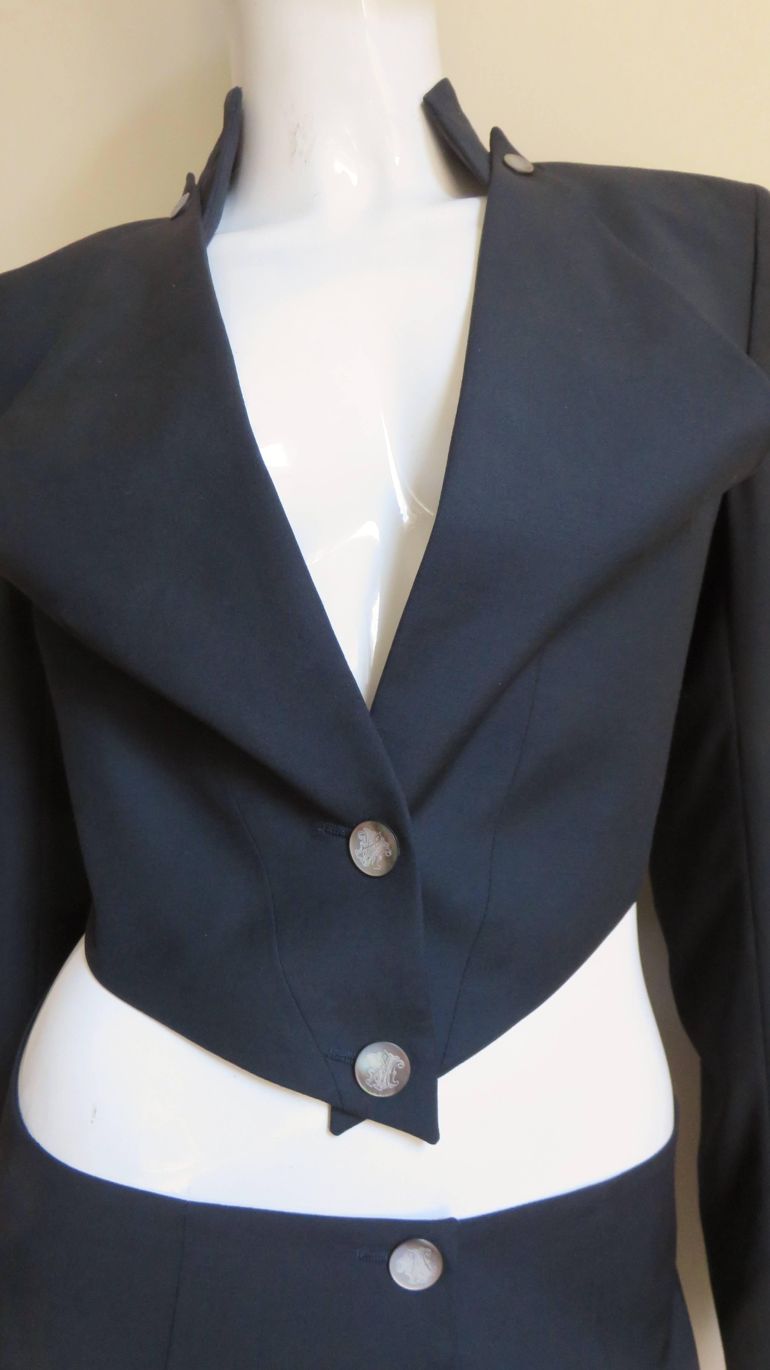 1999 Alexander McQueen Cutout Waist Jacket In Excellent Condition In Water Mill, NY
