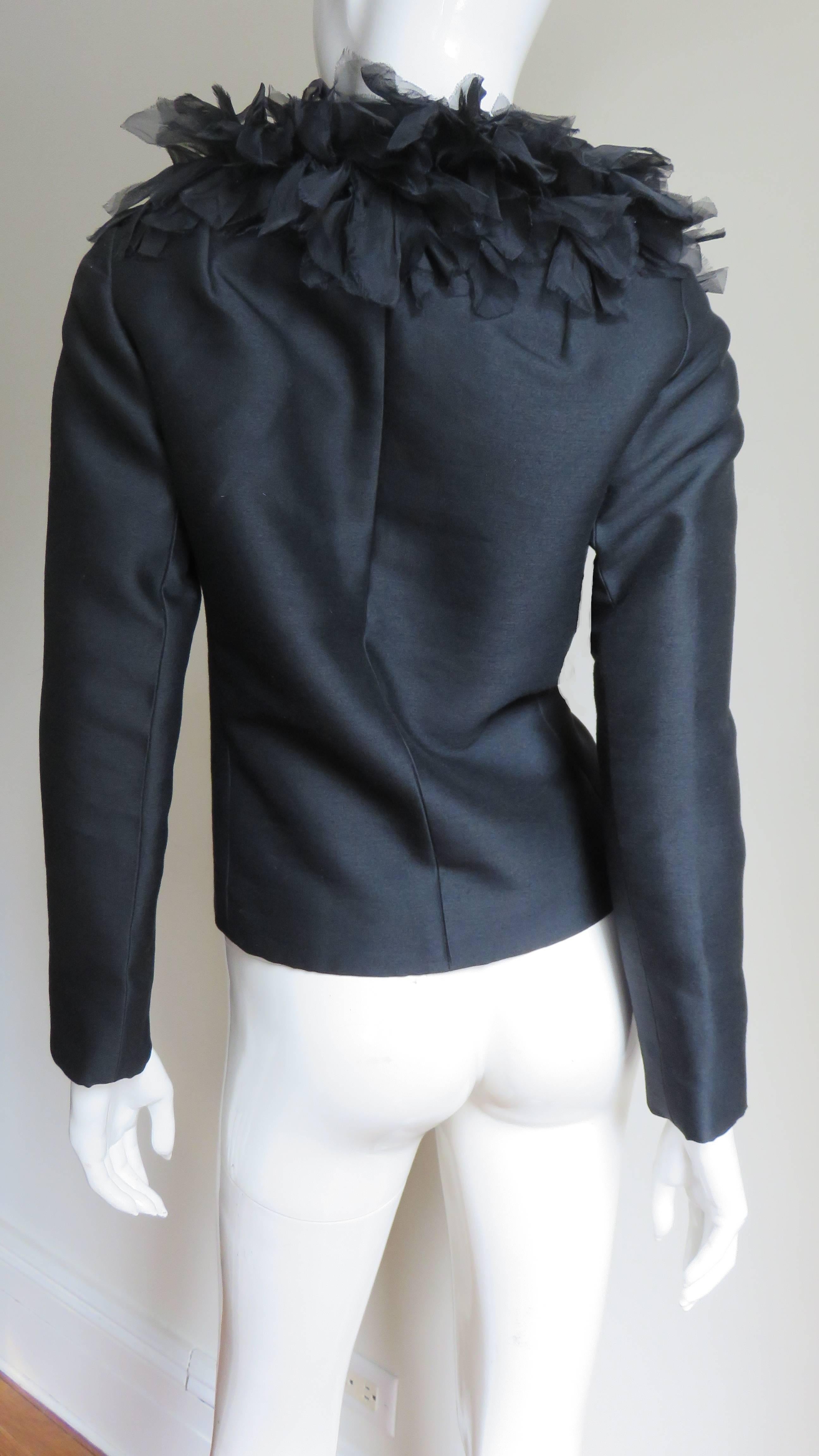 1960s Silk Jacket with Organza Trim For Sale 2