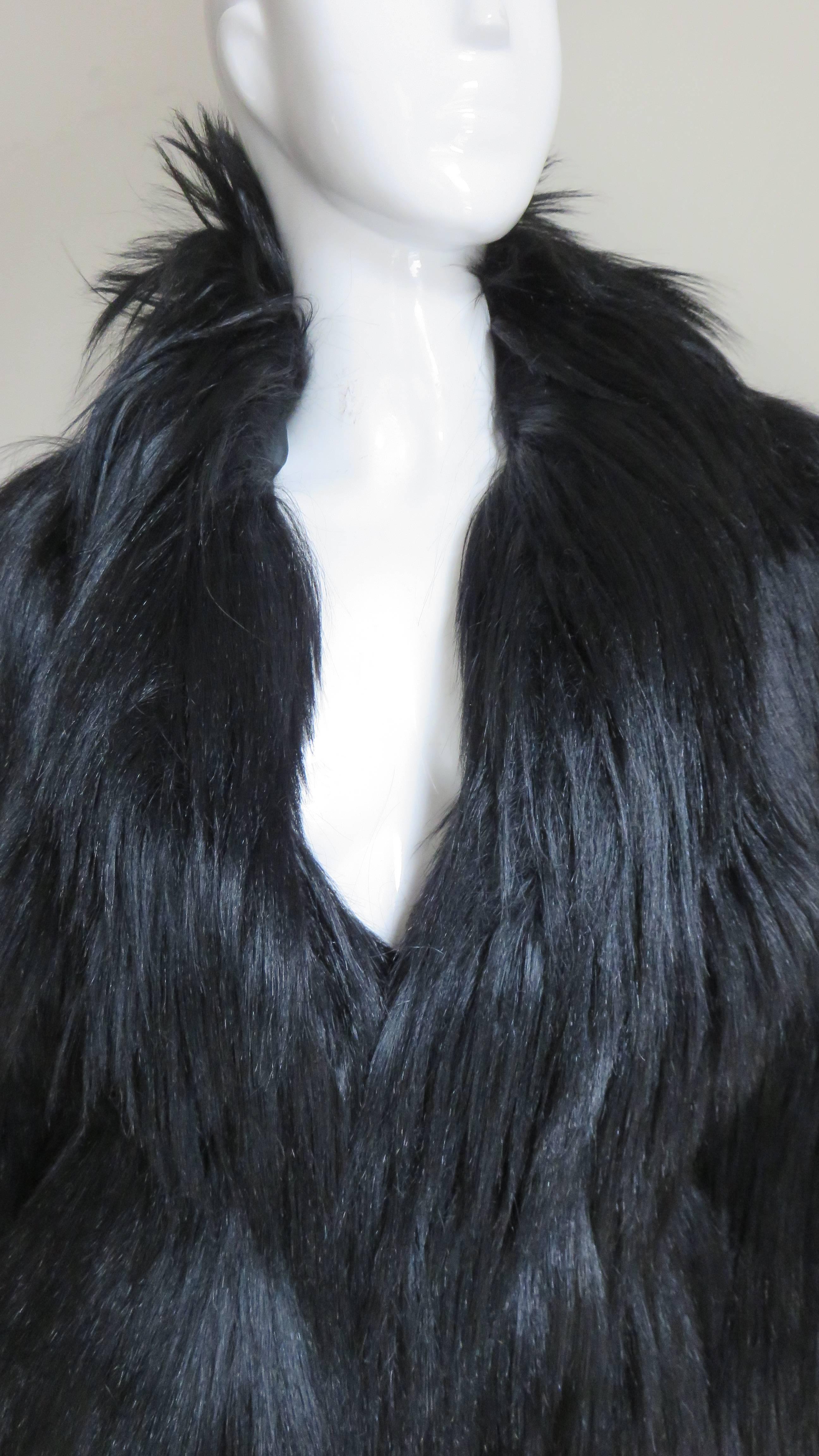 Black 1999 Alexander McQueen New Vintage Fur Jacket