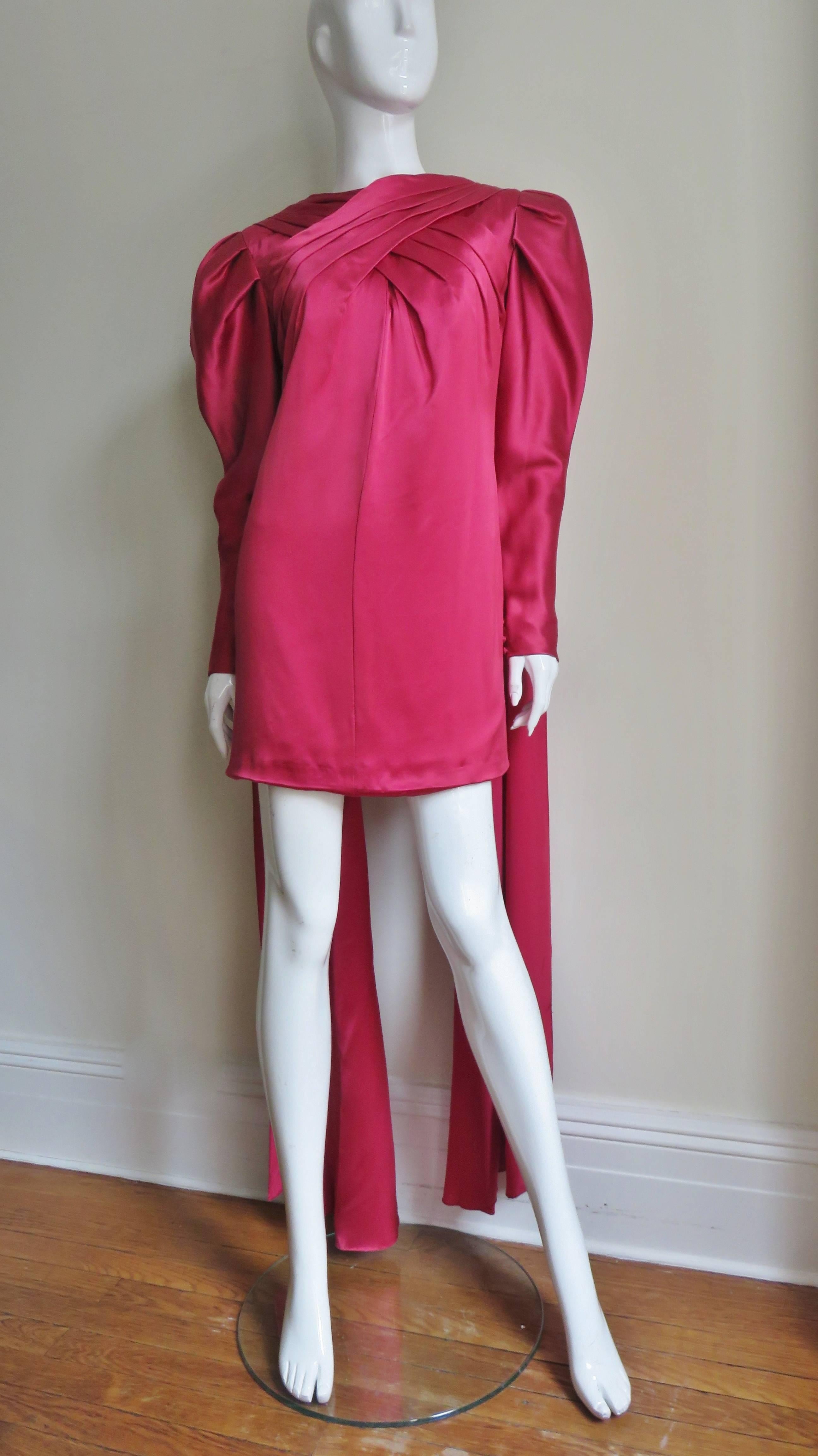Women's 1980s Wallace Charles Contreri Dress With Draping