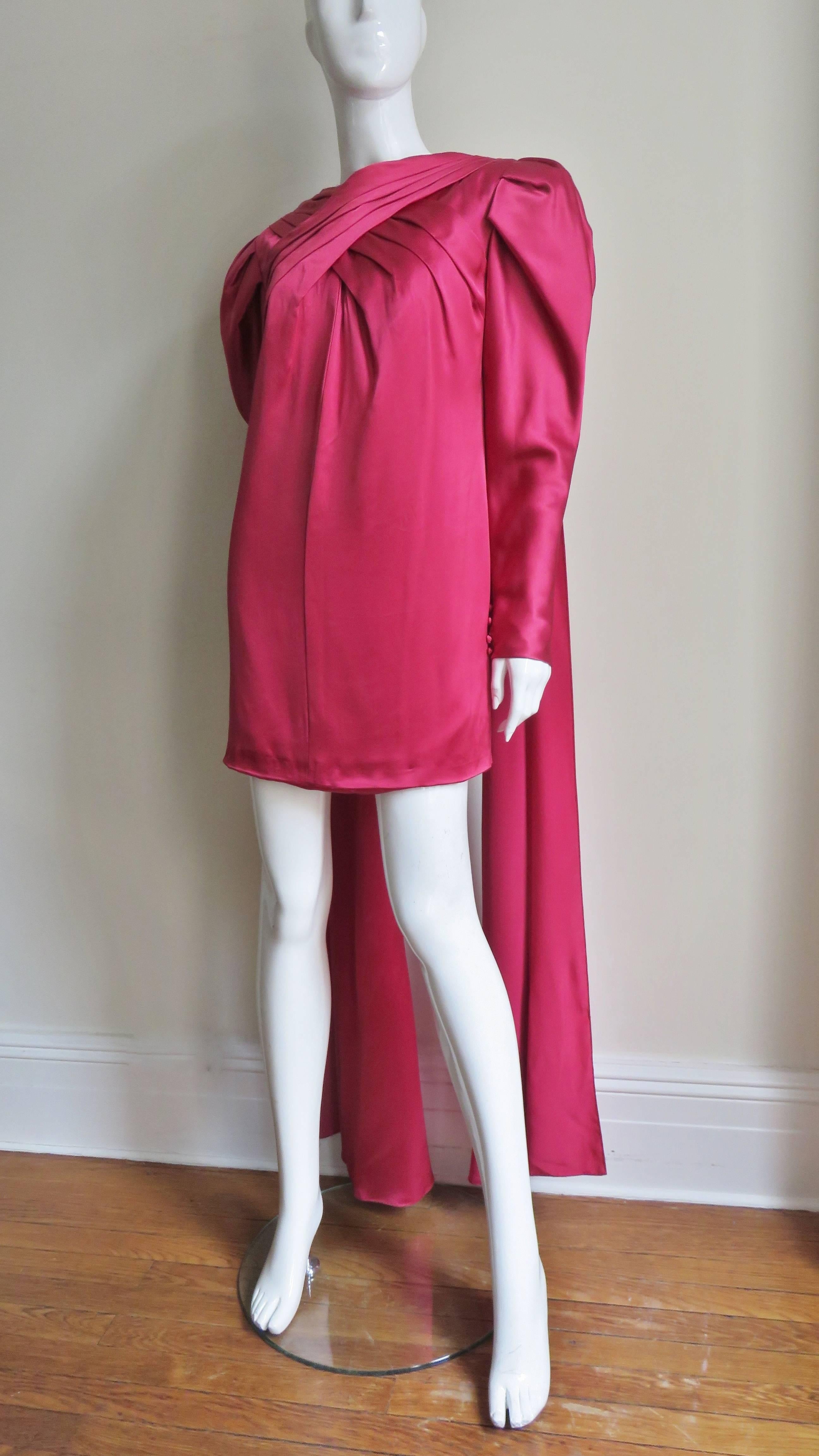 1980s Wallace Charles Contreri Dress With Draping In New Condition In Water Mill, NY