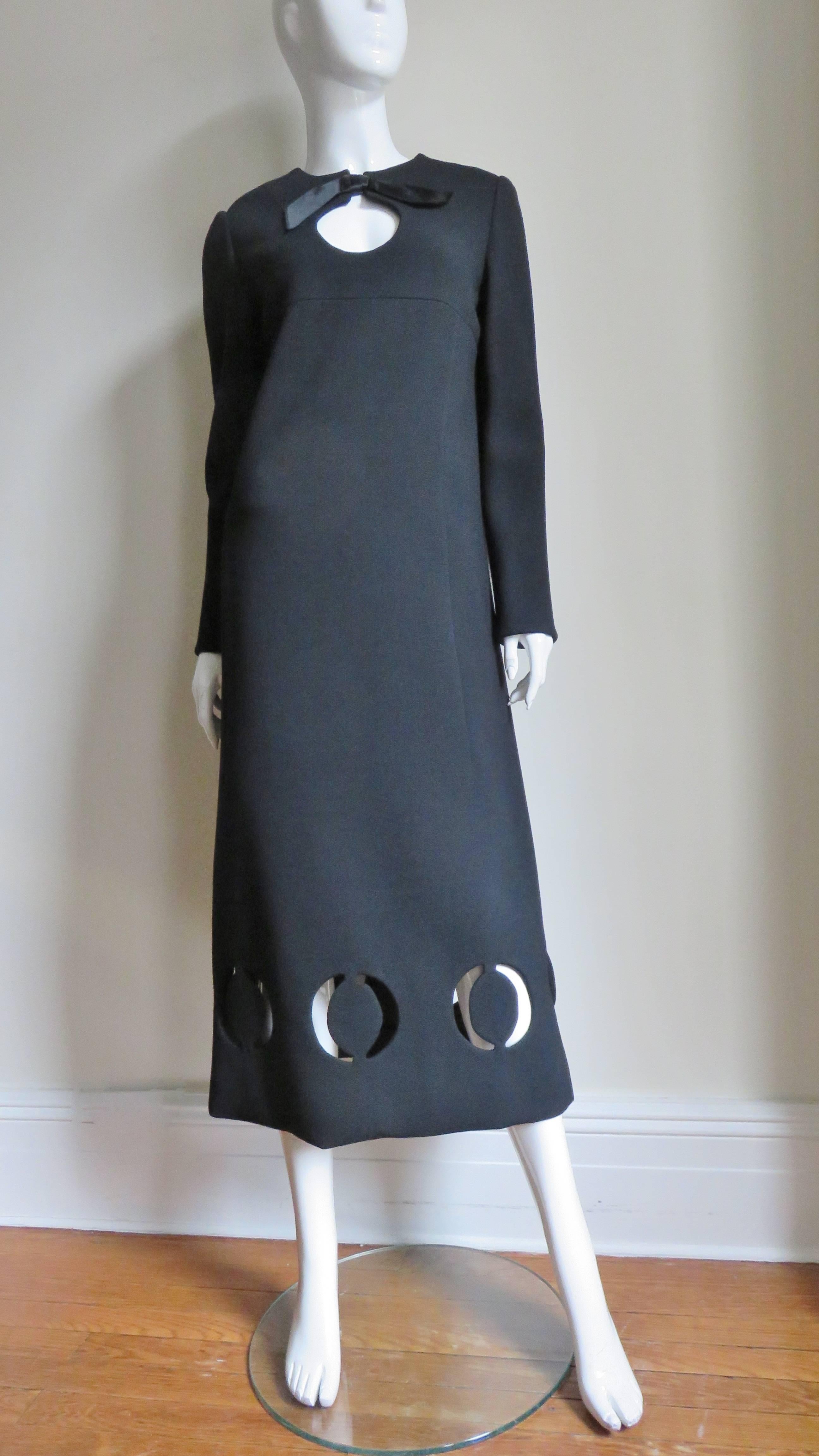 Pierre Cardin 1970s Midi Dress with Cut out Hem 3