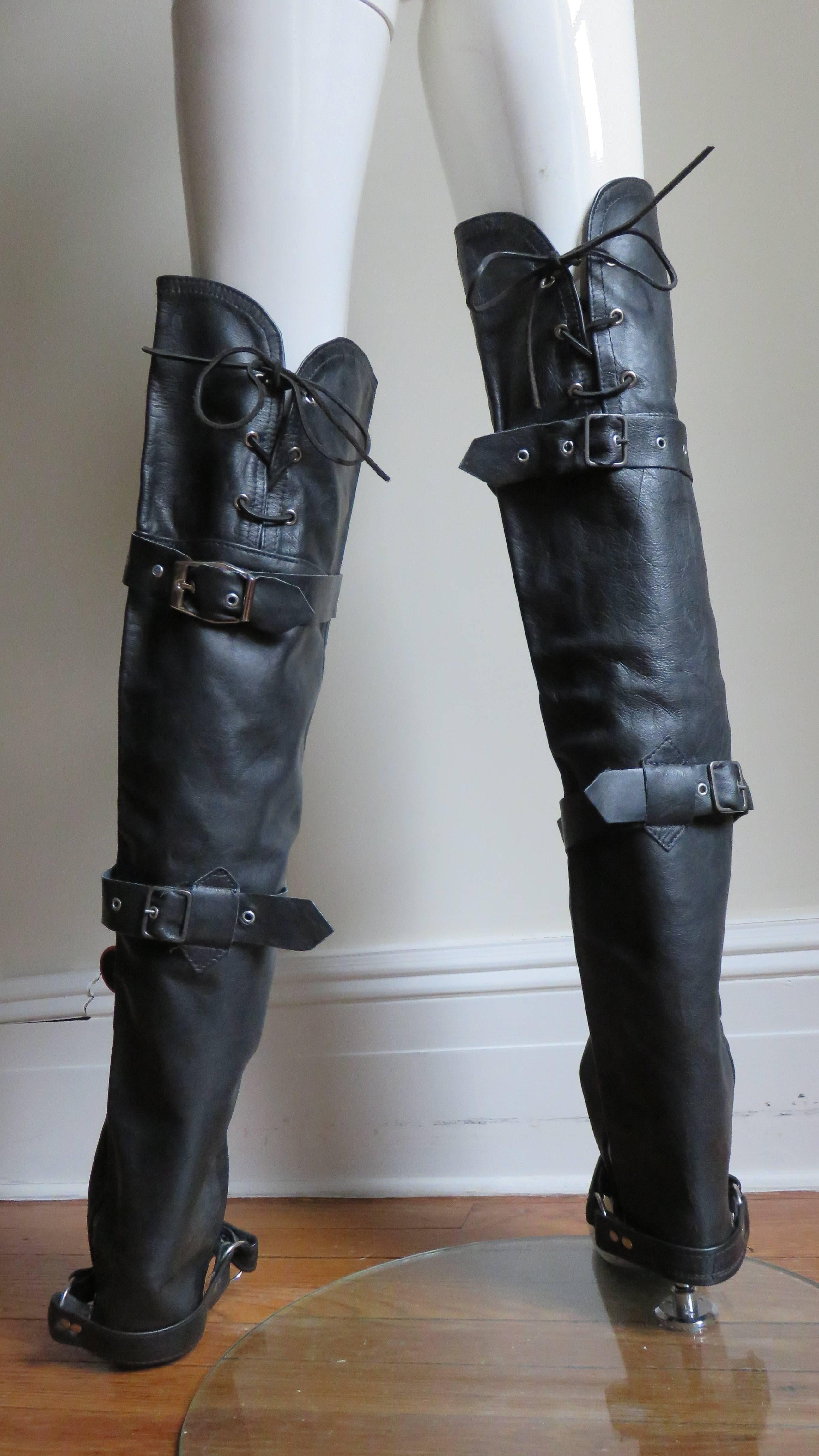 Women's 1980's Leather Leg Warmers