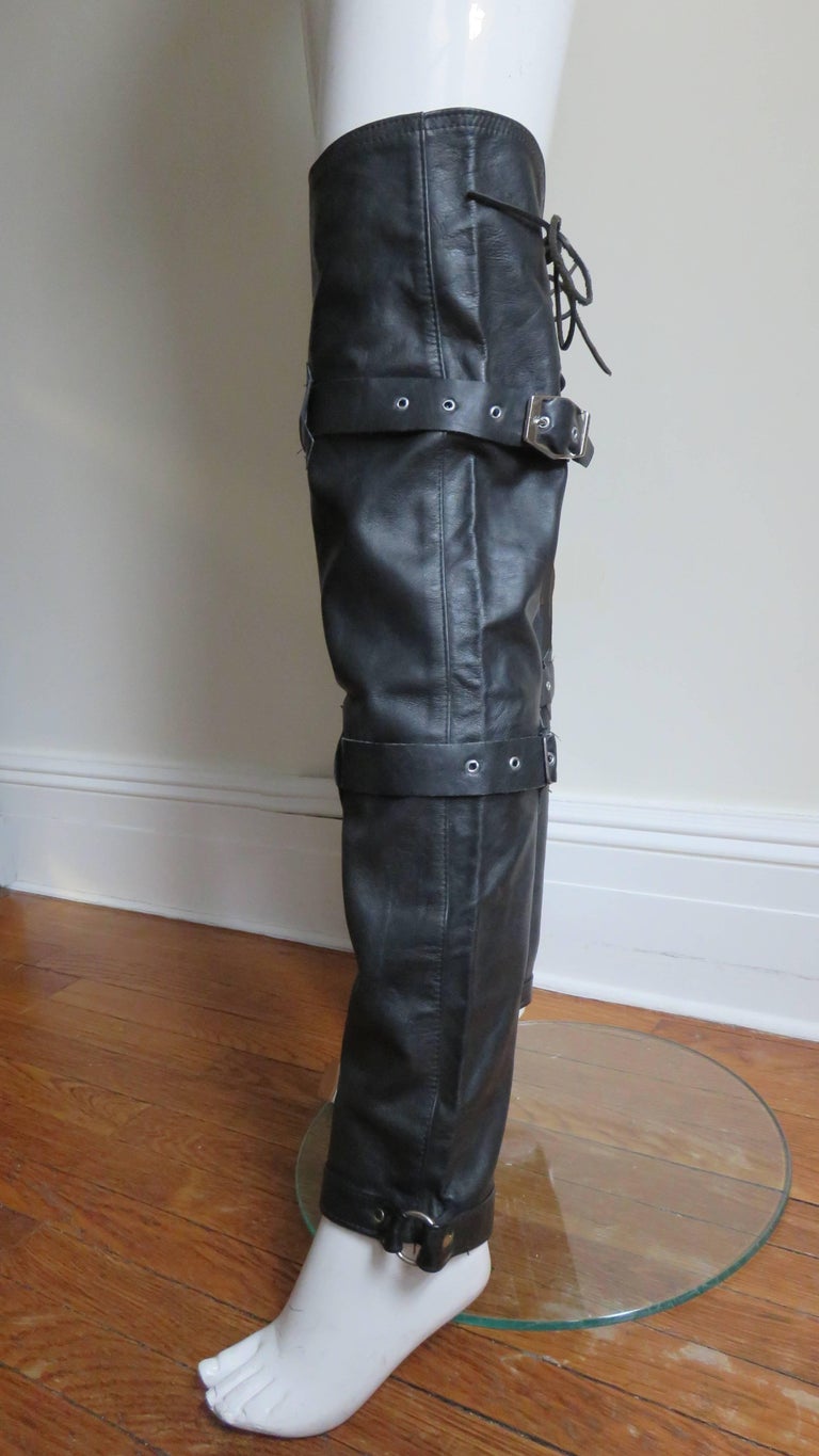 1980's Leather Leg Warmers at 1stDibs