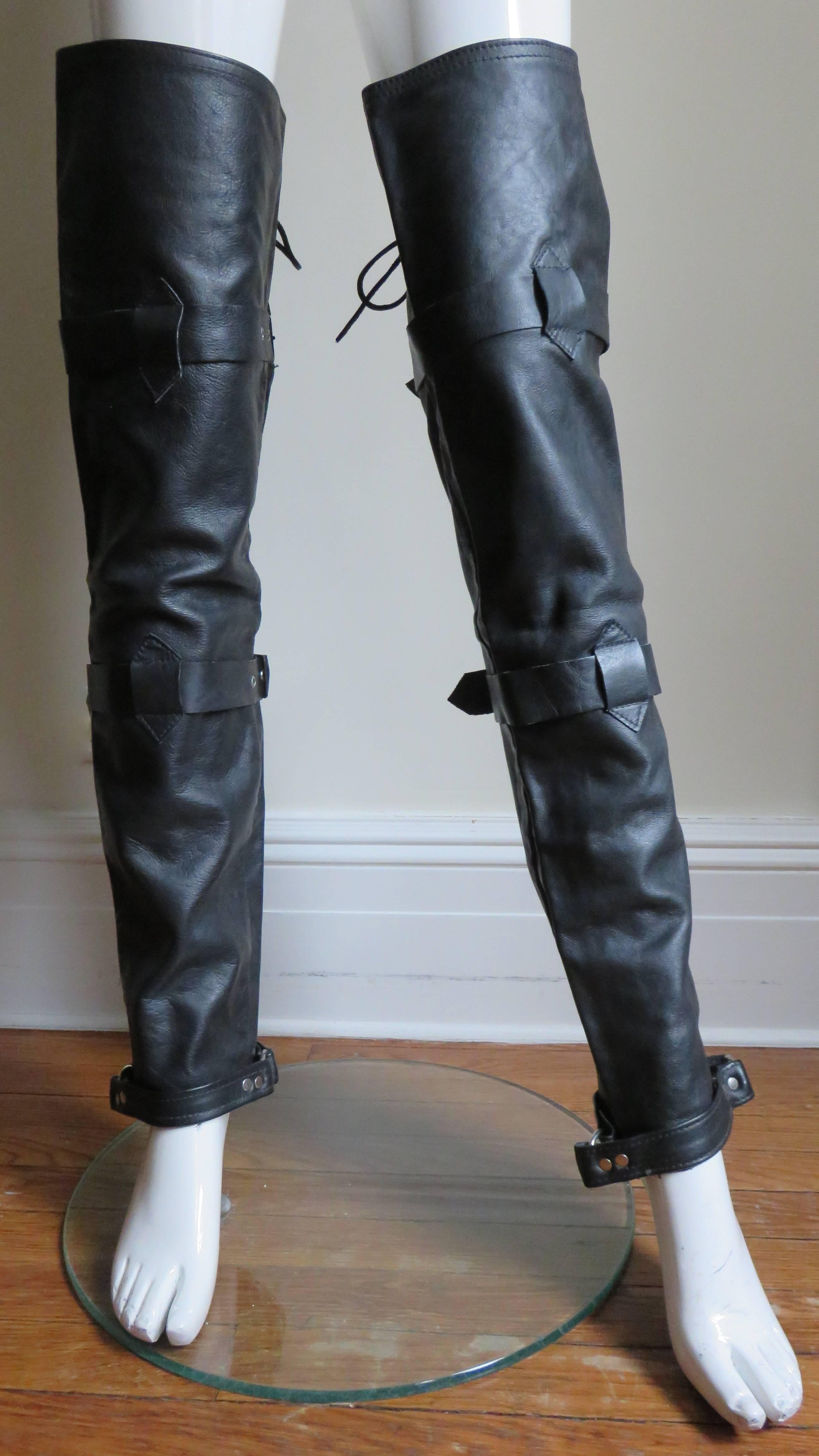 faux leather leg warmers