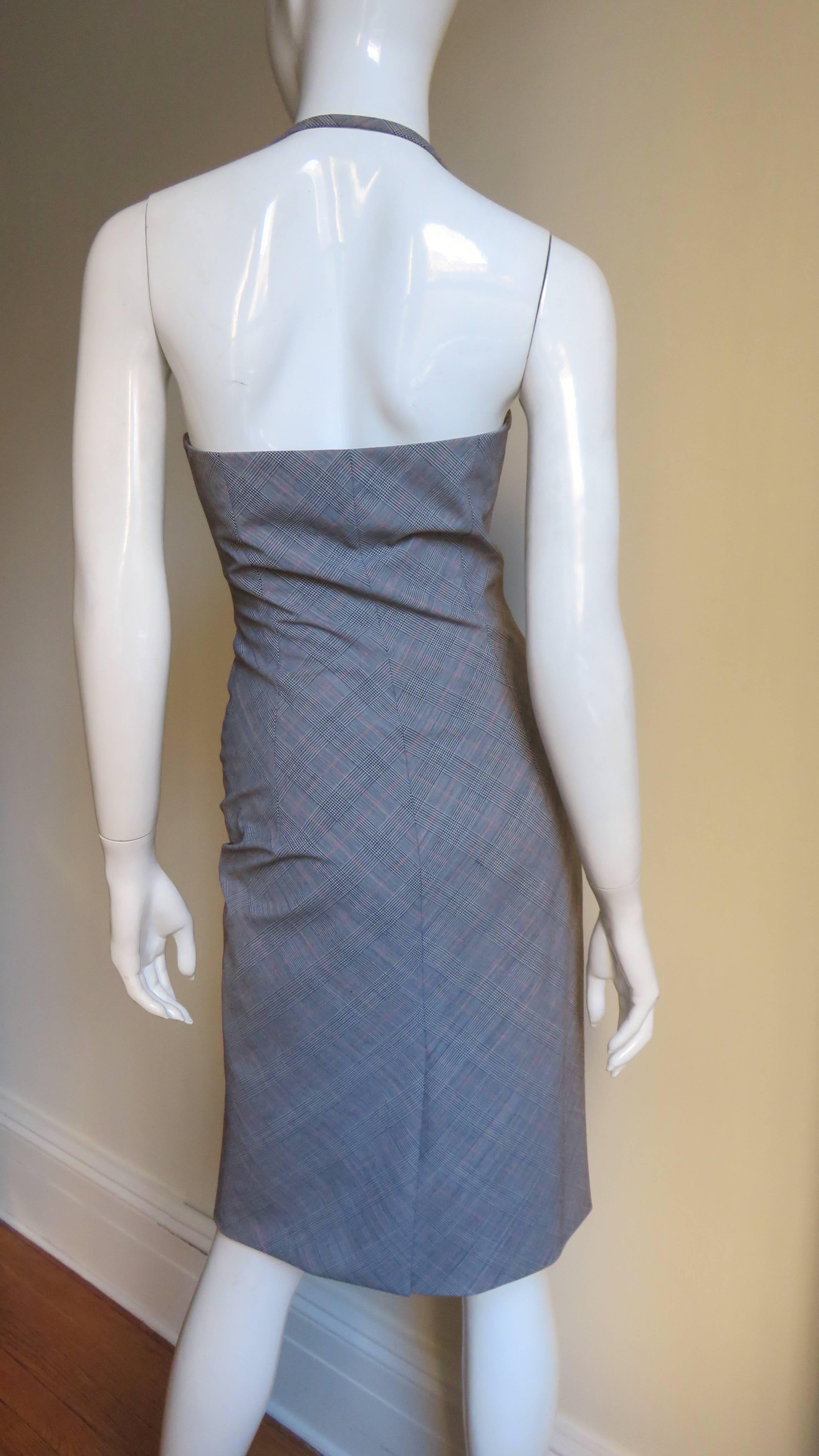 Givenchy Couture Scoop Front Button Halter Jumper Dress 1990s For Sale 1