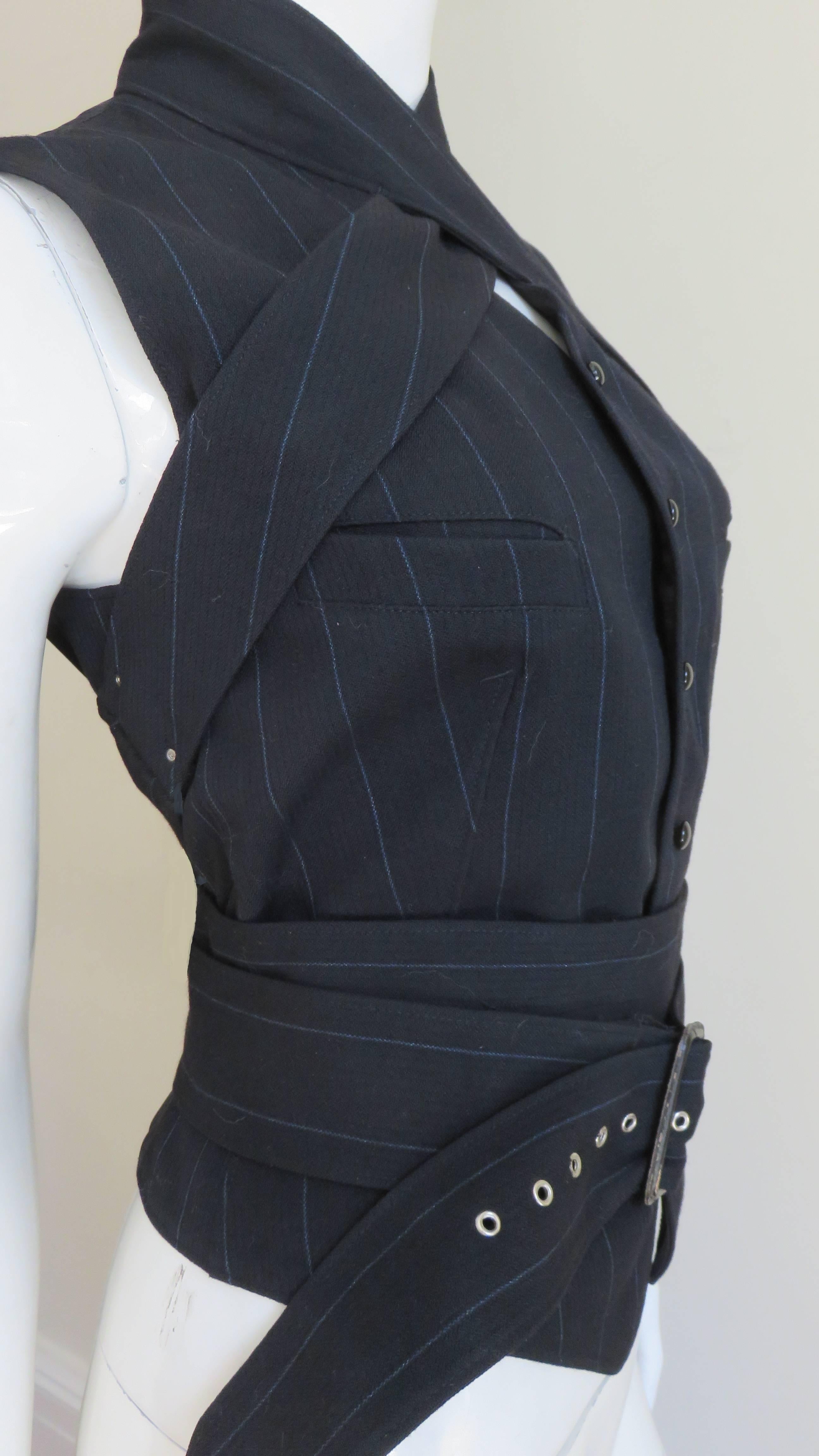 1990s Jean Paul Gaultier Wrap Bondage Vest 1