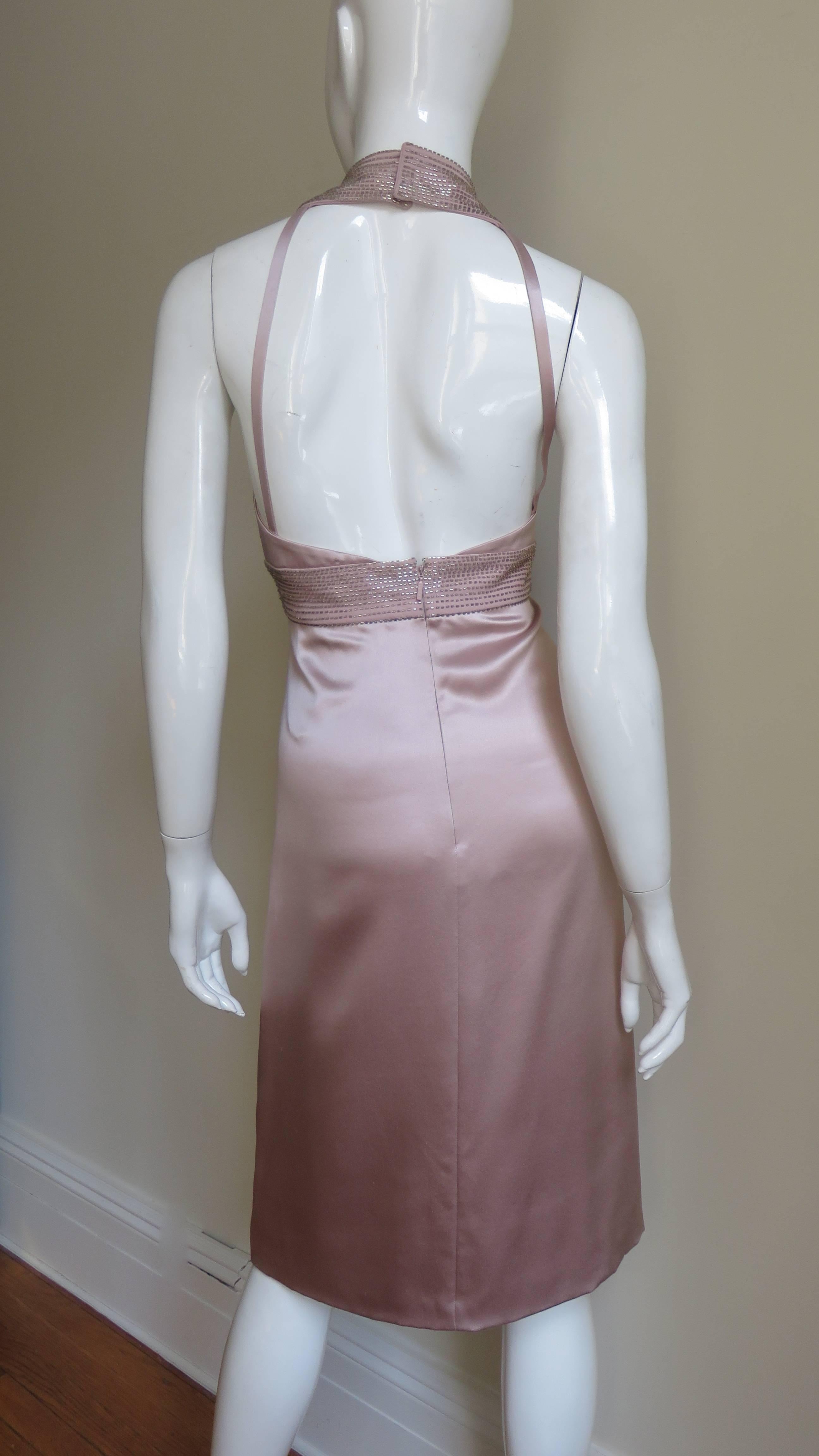 Versace Blush Beaded Silk Halter 2