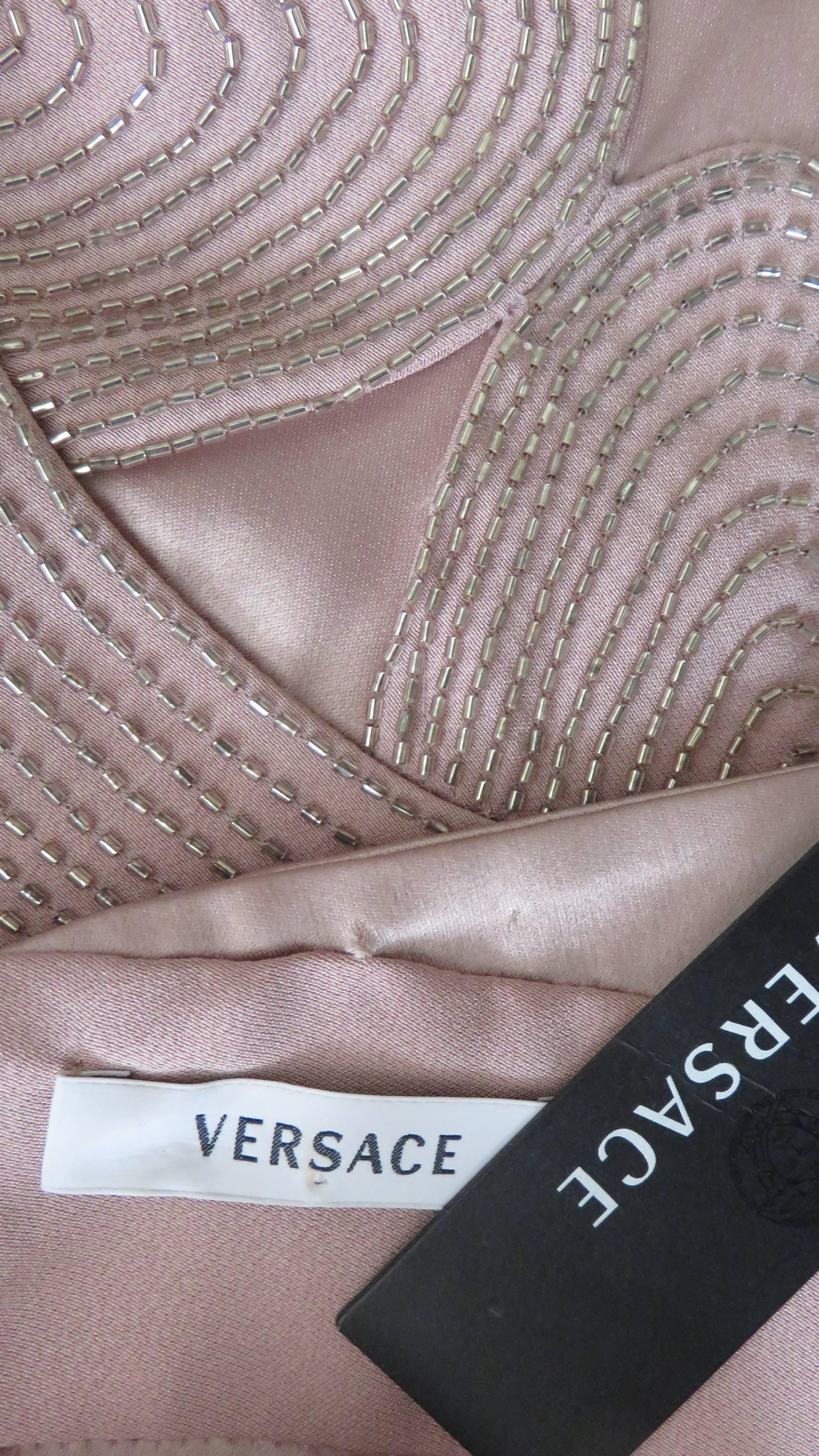 Versace Blush Beaded Silk Halter 5