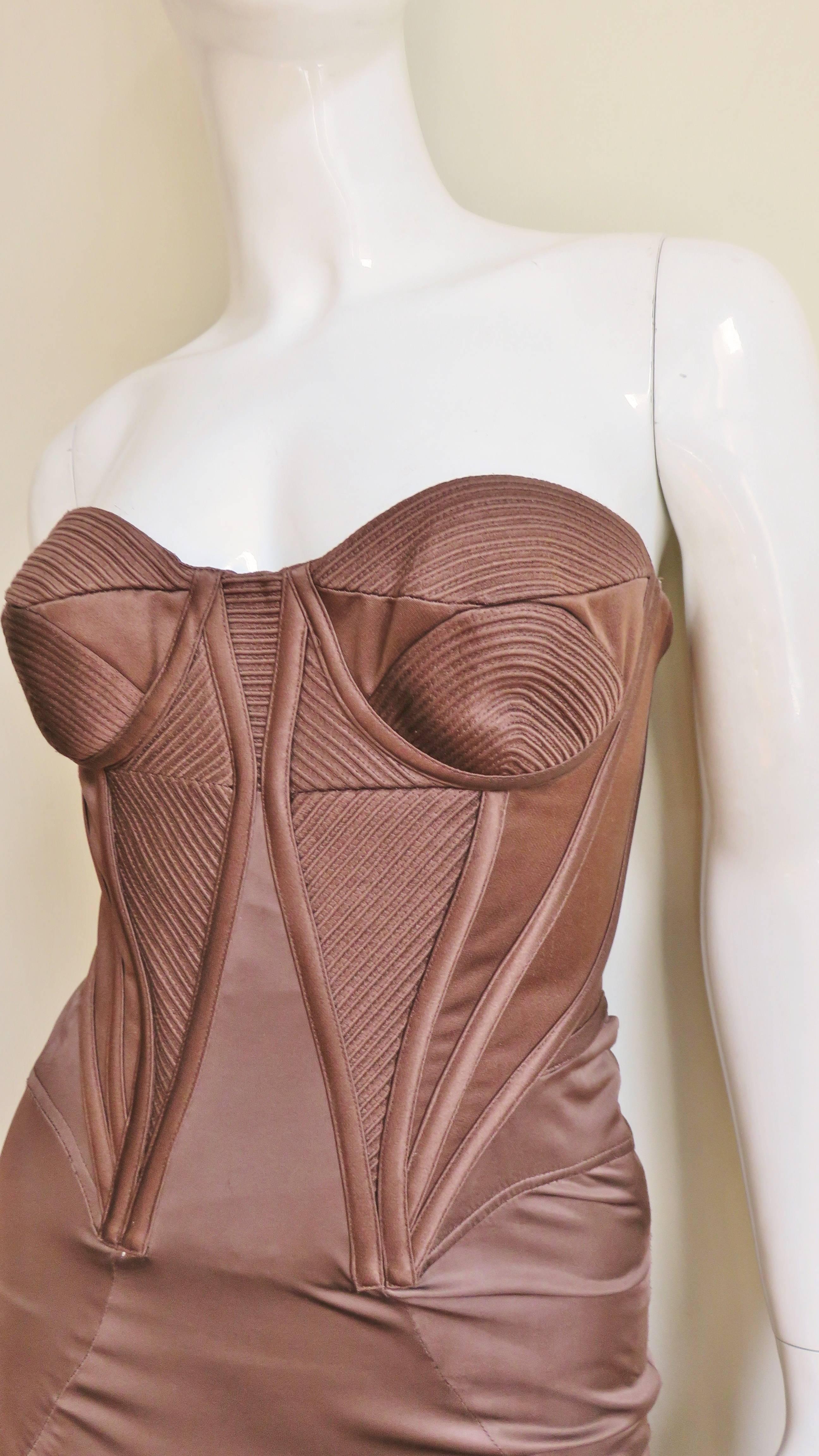 Versace Iconic Corset Bustier Gown In Excellent Condition In Water Mill, NY