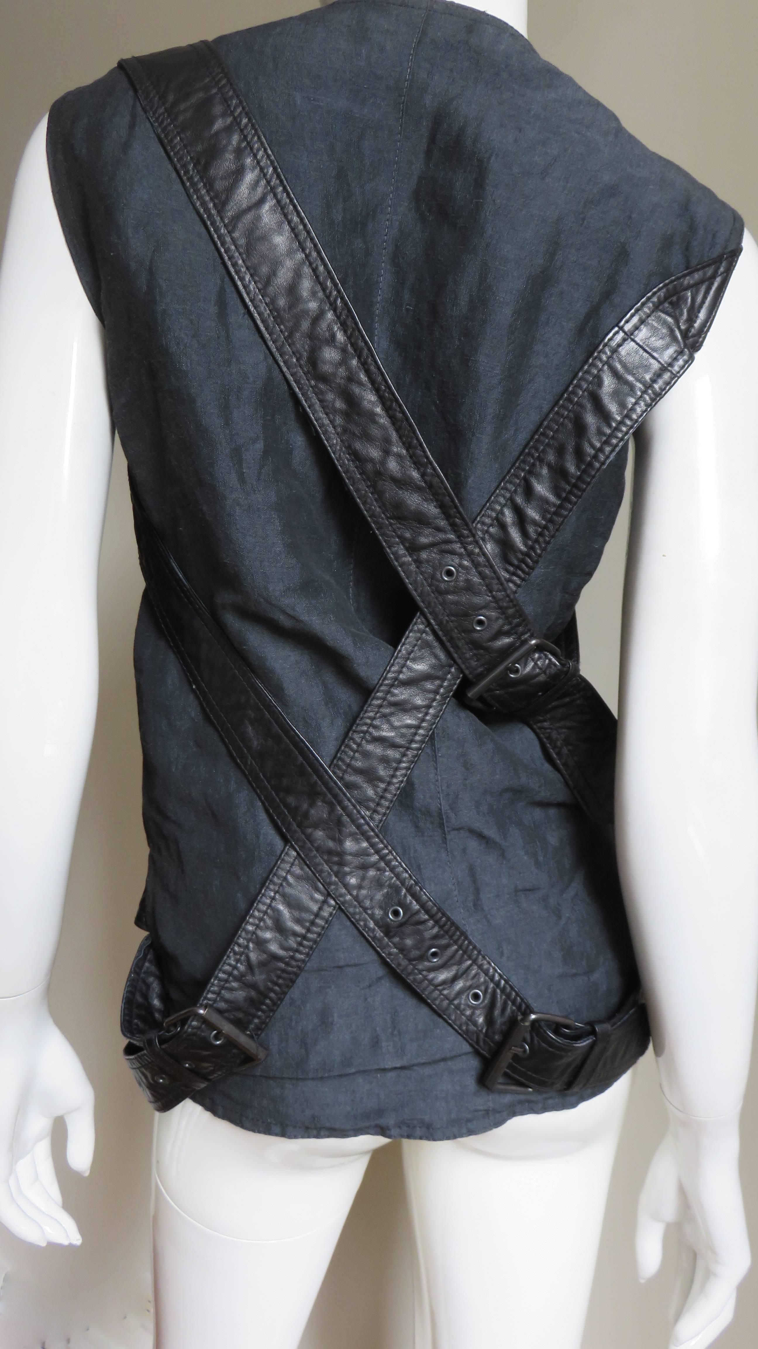 Black Givenchy Attributed Jacket with Buckle Straps