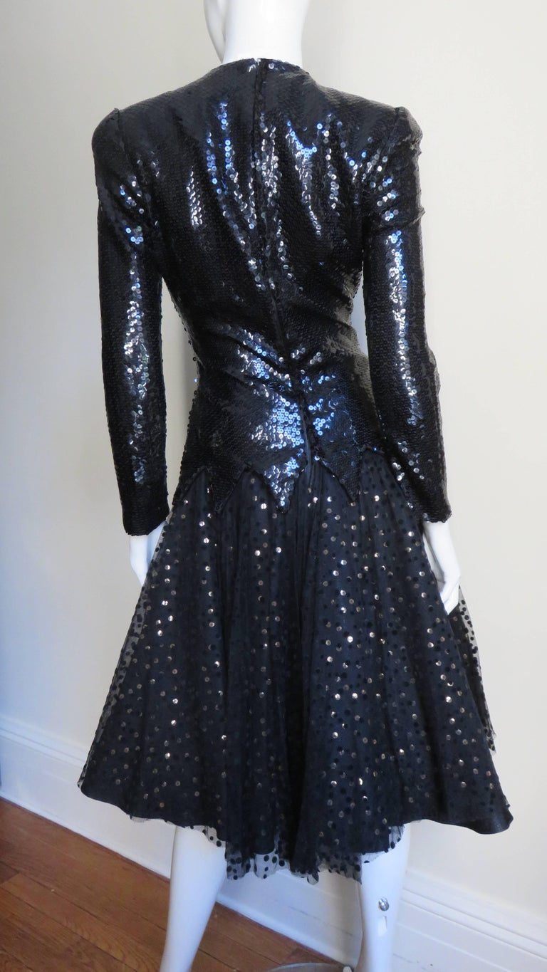 Mignon Sequin and Tulle Dress 1980s For Sale 5