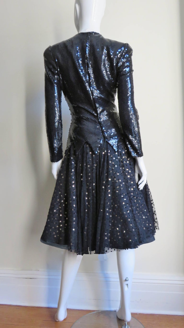 Mignon Sequin and Tulle Dress 1980s For Sale 7