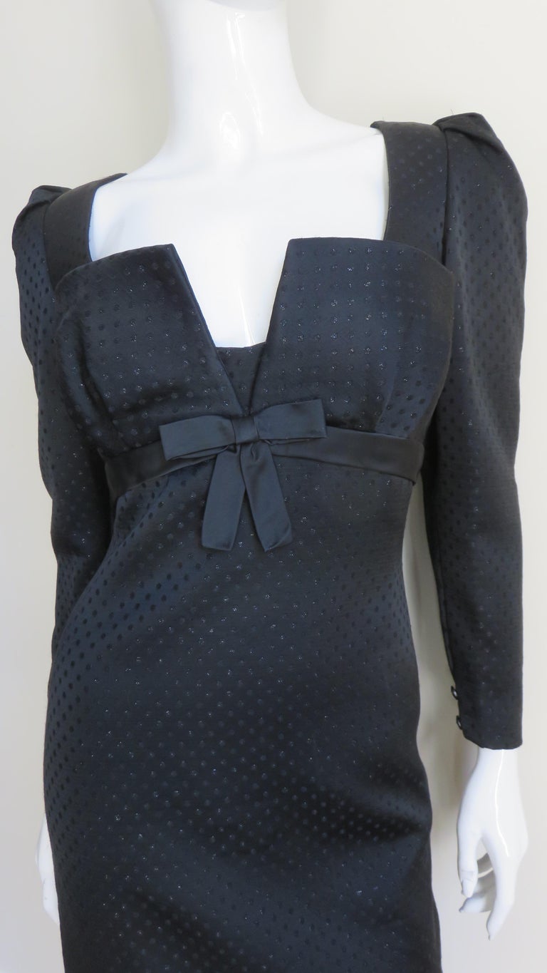 Black Renato Balestra Silk Dress 1990s For Sale