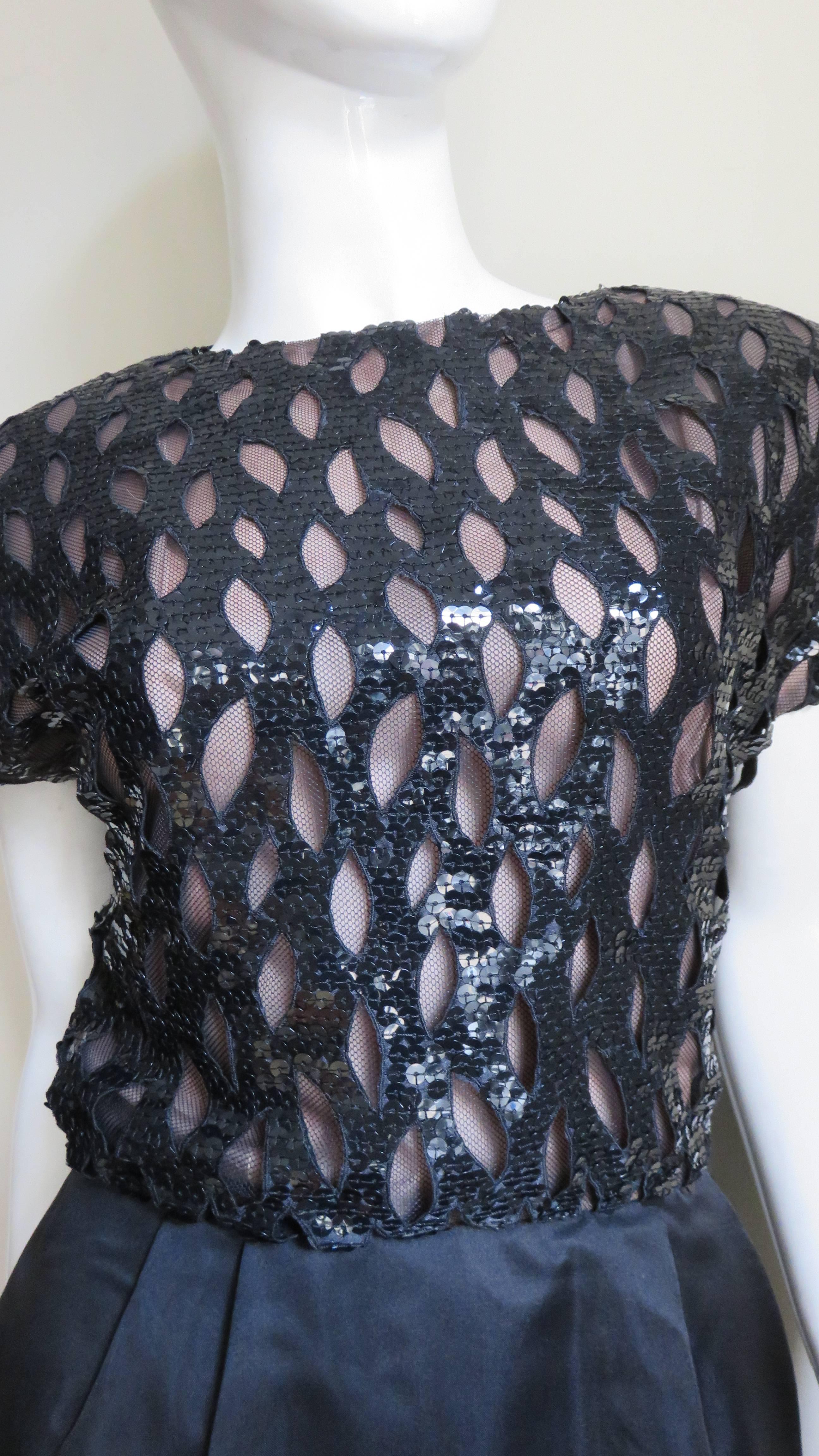 Scaasi Boutique Sequin and Net Bodice For Sale 1