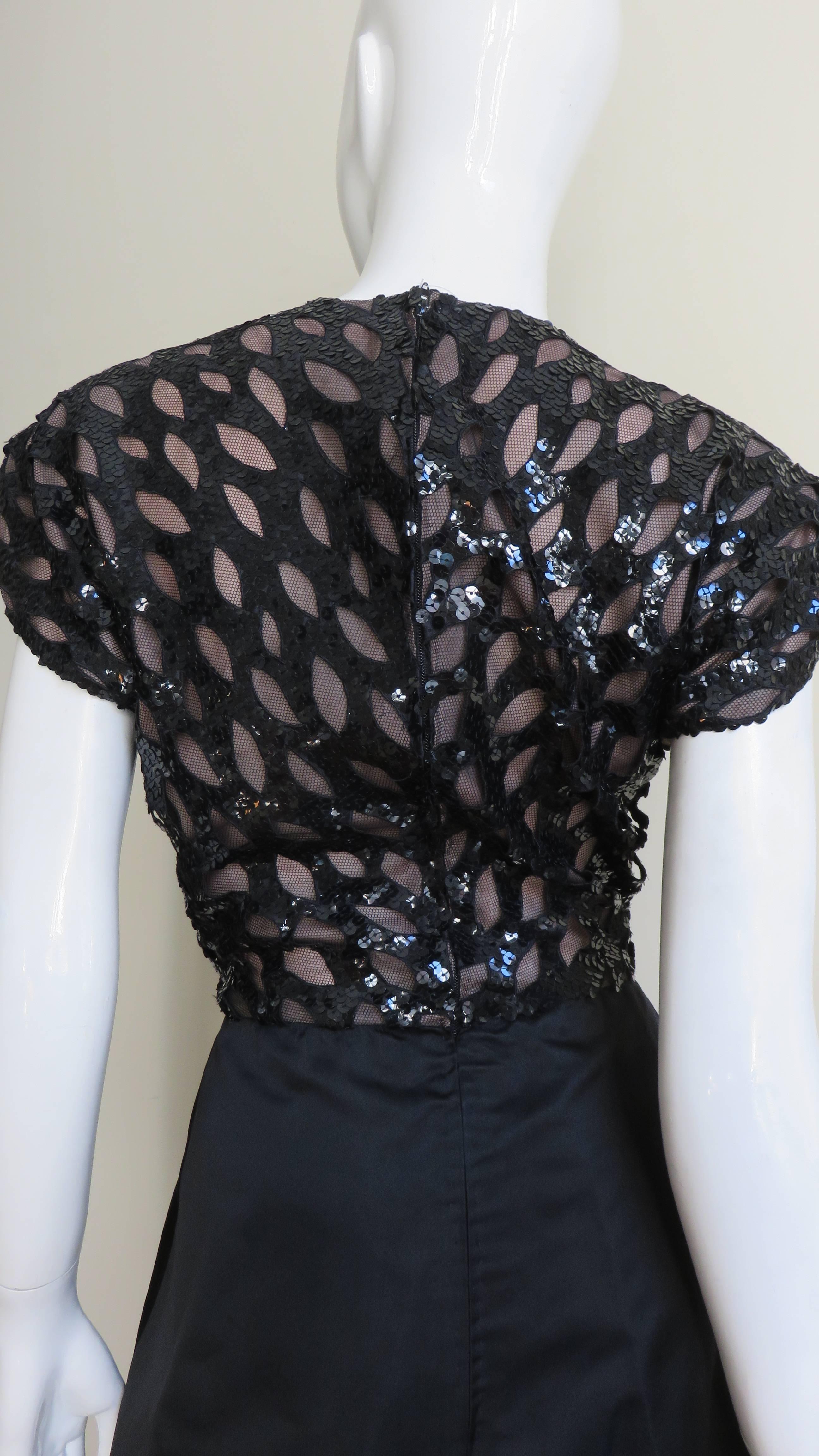Scaasi Boutique Sequin and Net Bodice For Sale 5