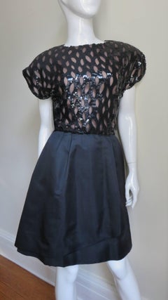 Scaasi Boutique Bodice en paillettes et filet