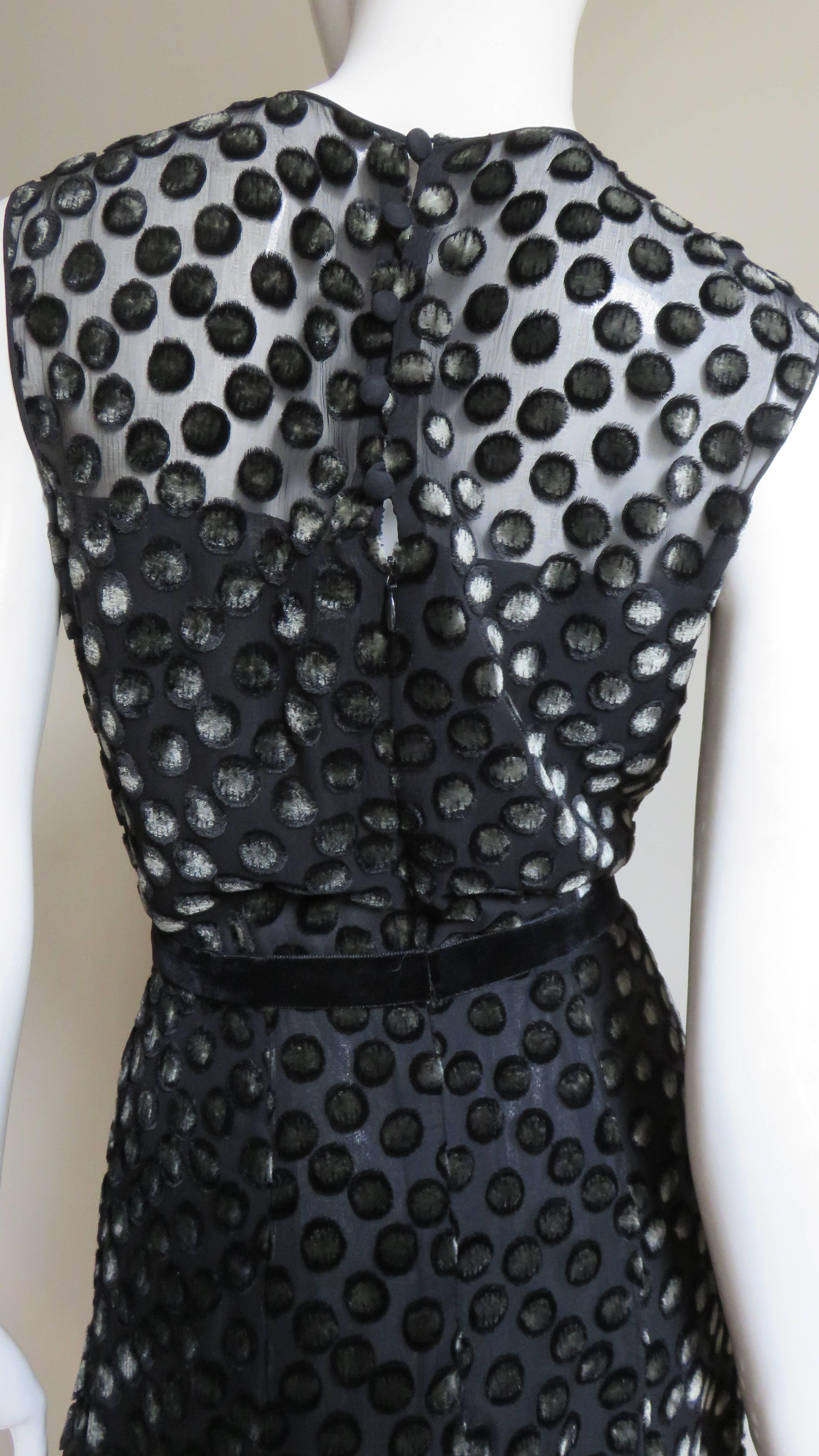 Bill Blass Silk Cut Velvet Dress 1990s For Sale 3