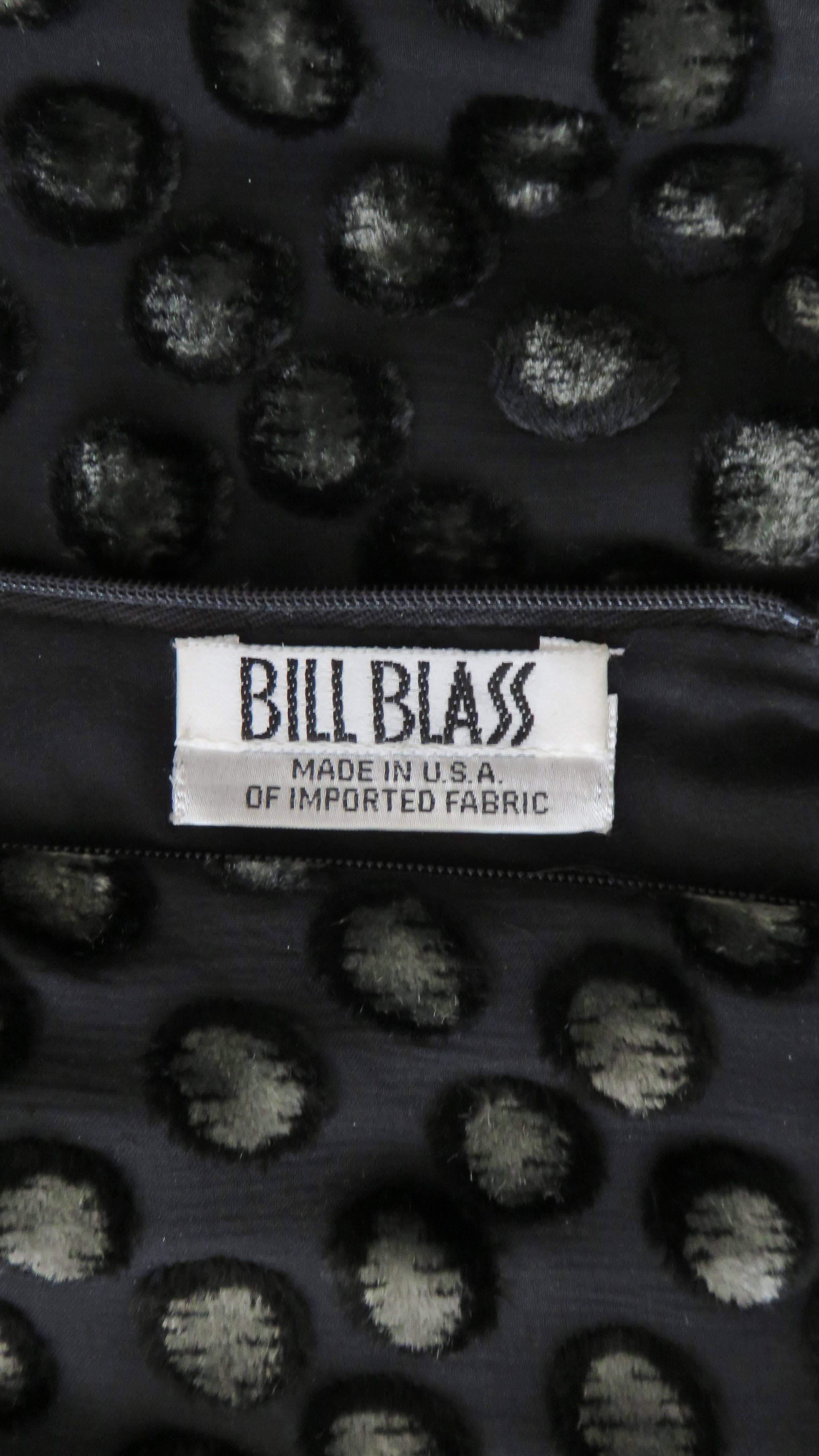 Bill Blass Silk Cut Velvet Dress 1990s For Sale 5
