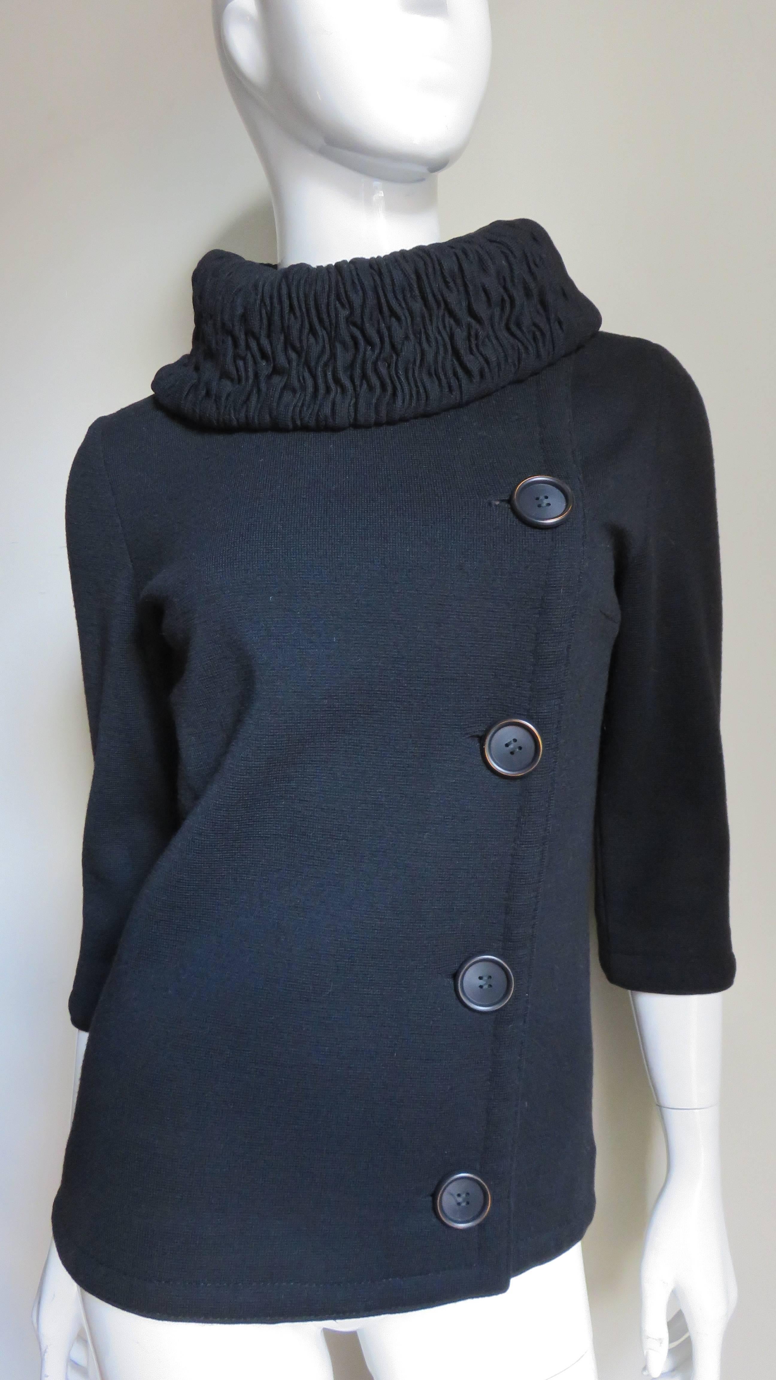 1960s Gino Paoli Ruched Collar Jacket In Excellent Condition In Water Mill, NY