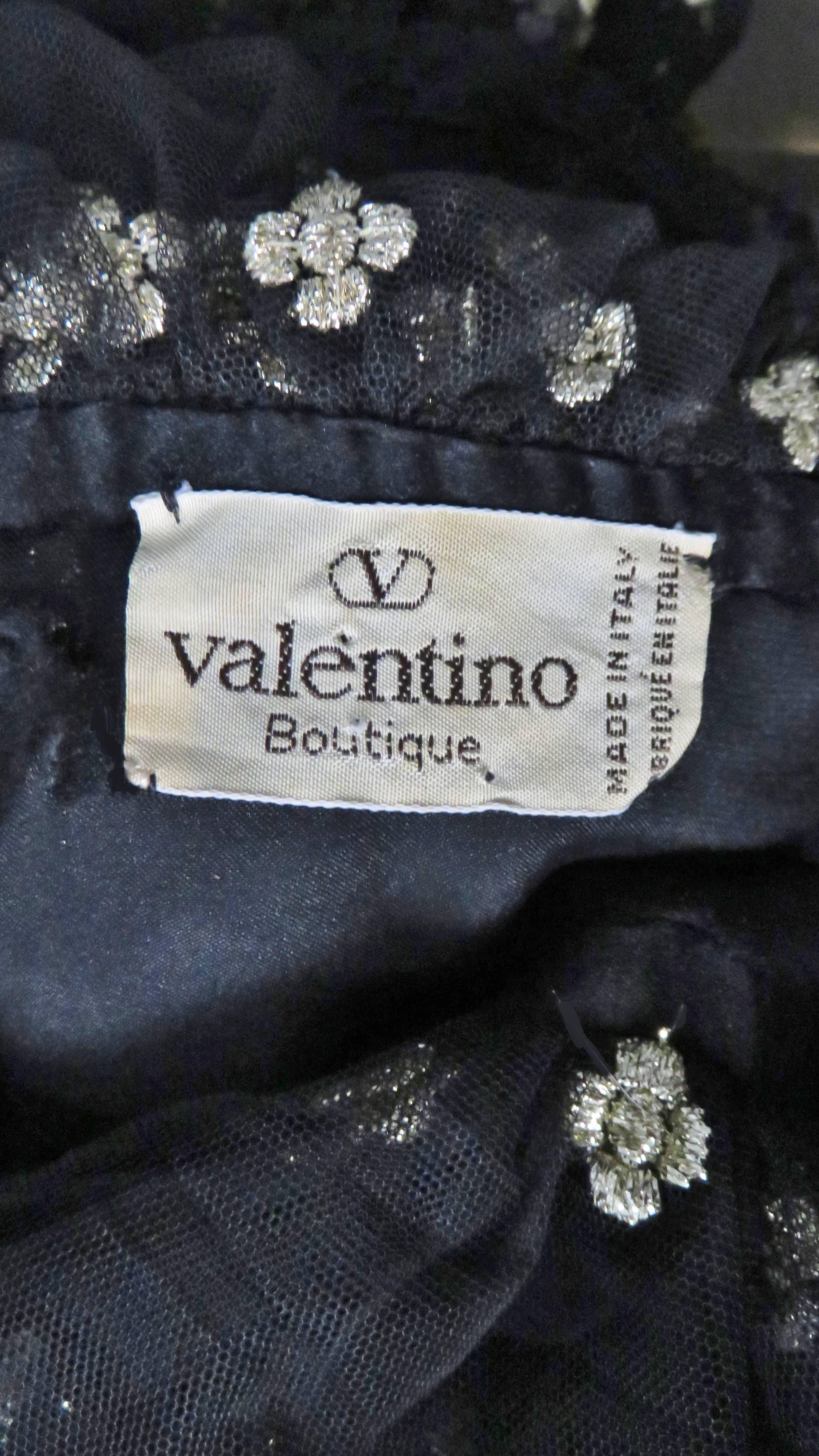 Valentino Boutique Silk Ruffle Neck Blouse 1980s For Sale 5