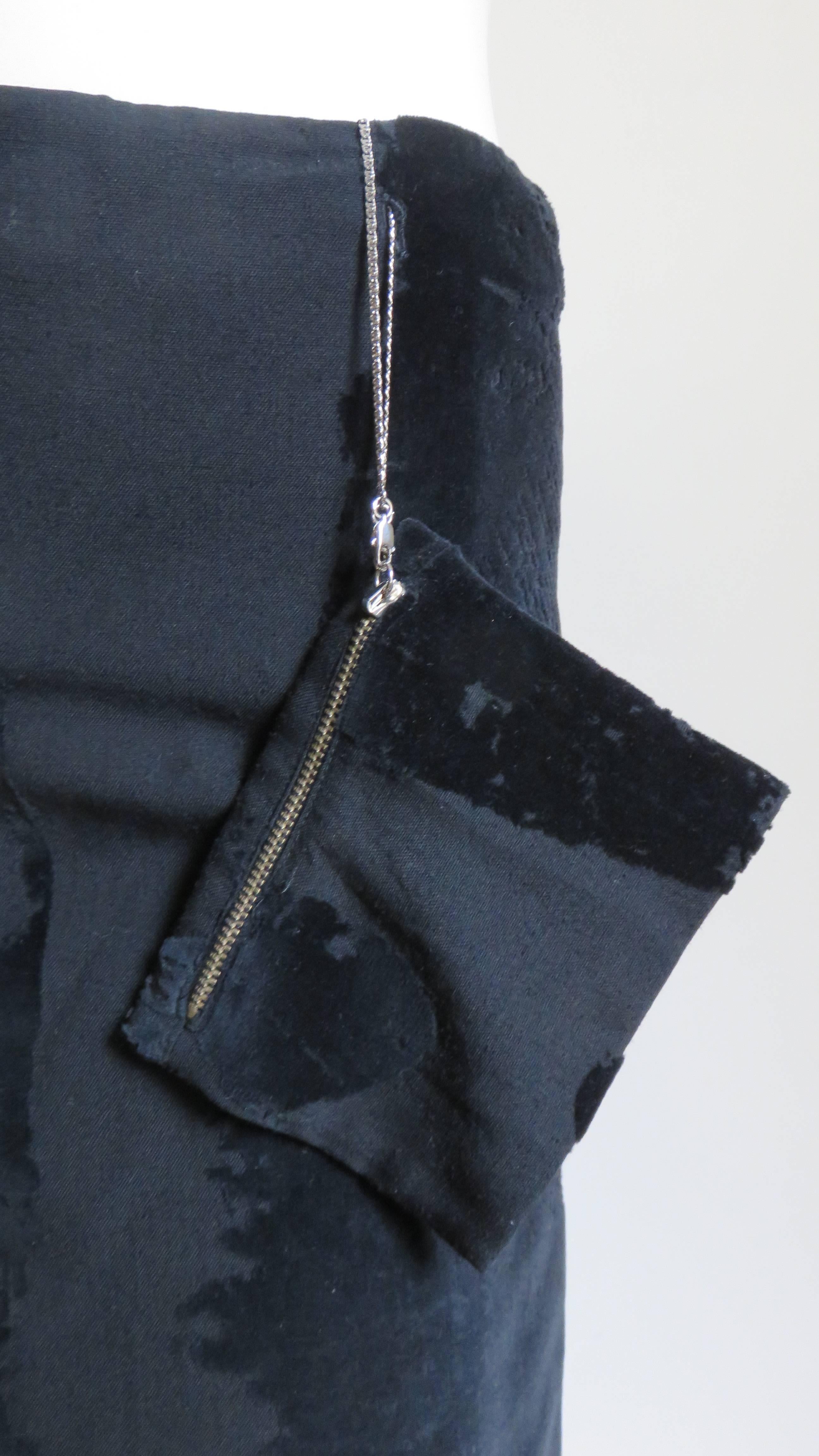 Black Jean Paul Gaultier Skirt with Zipper Pouch 1990s For Sale