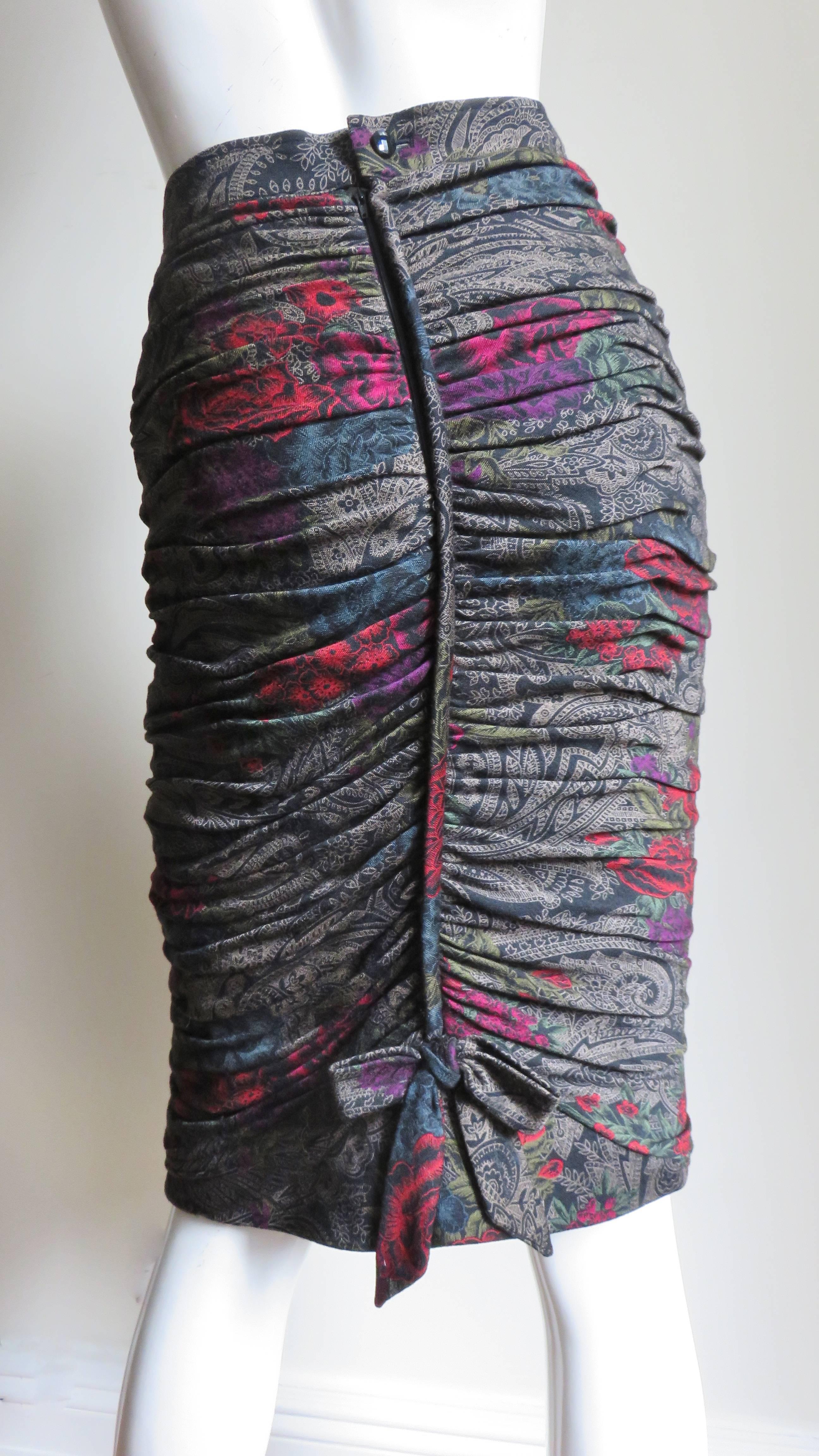 Emanuel Ungaro Ruched Skirt 1990s For Sale 1