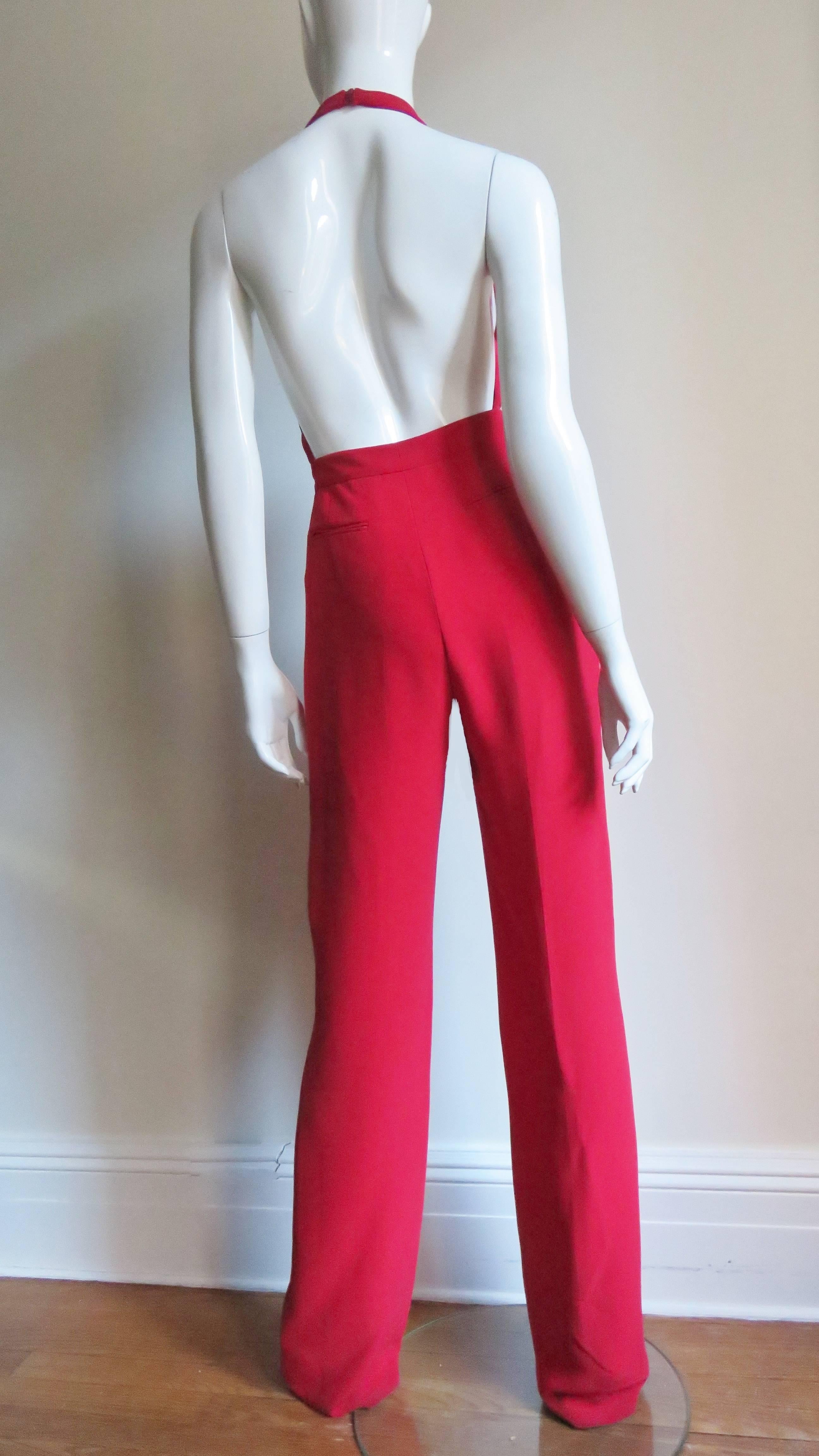 Valentino Plunge Halter Jumpsuit 5