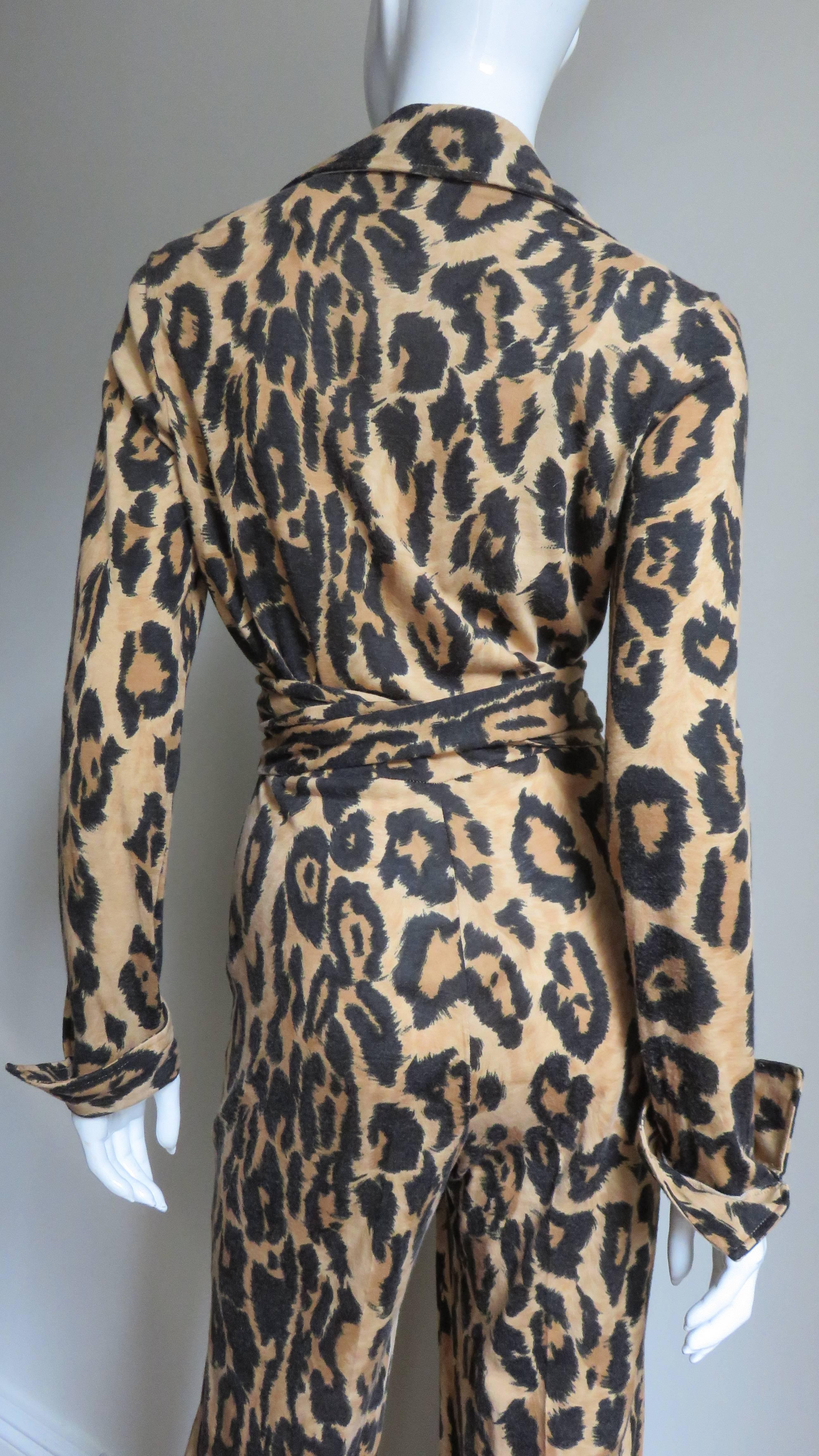 Diane Von Furstenberg Iconic 1970s Wrap Jumpsuit For Sale 3