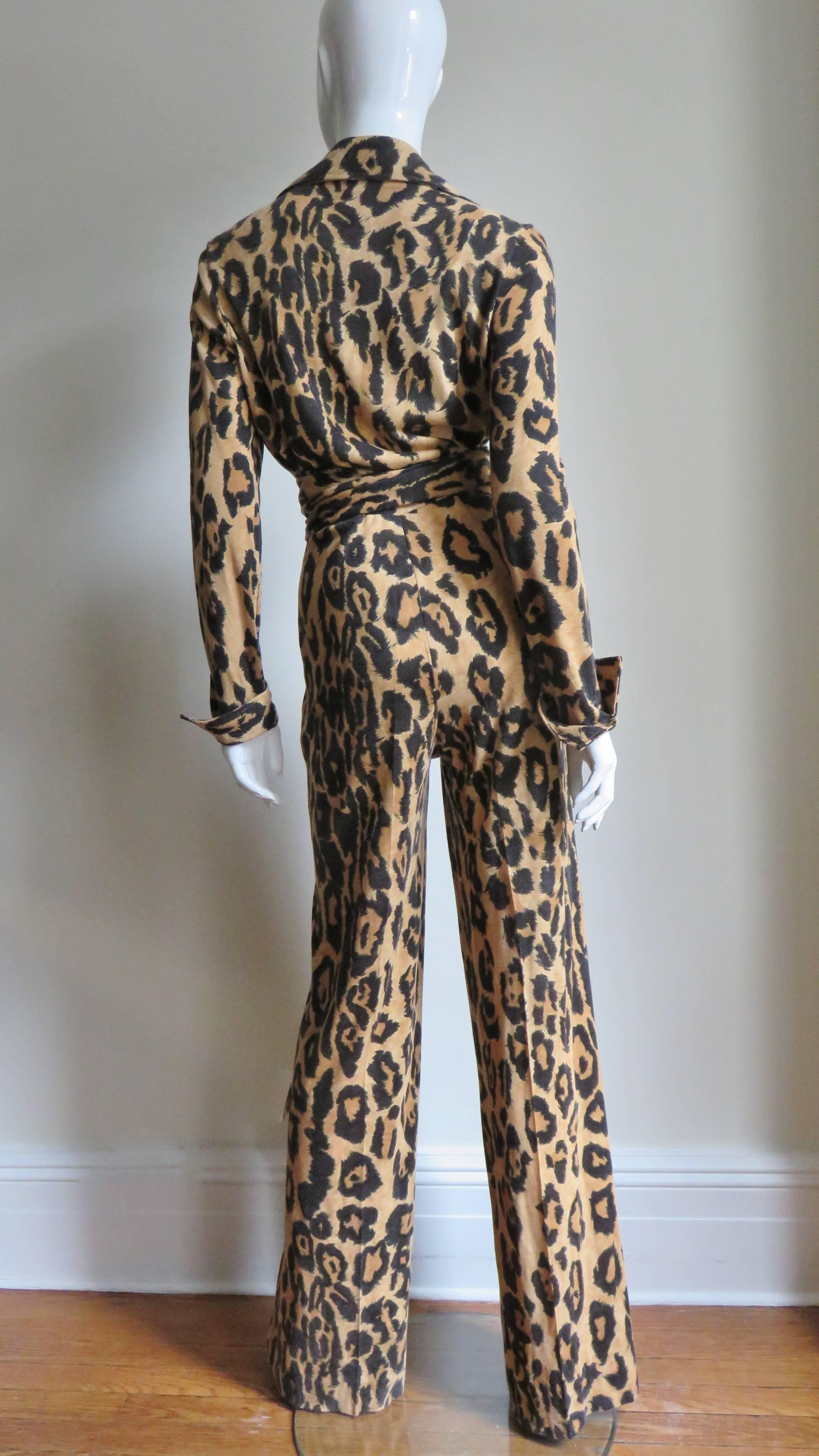 Diane Von Furstenberg Iconic 1970s Wrap Jumpsuit For Sale 5