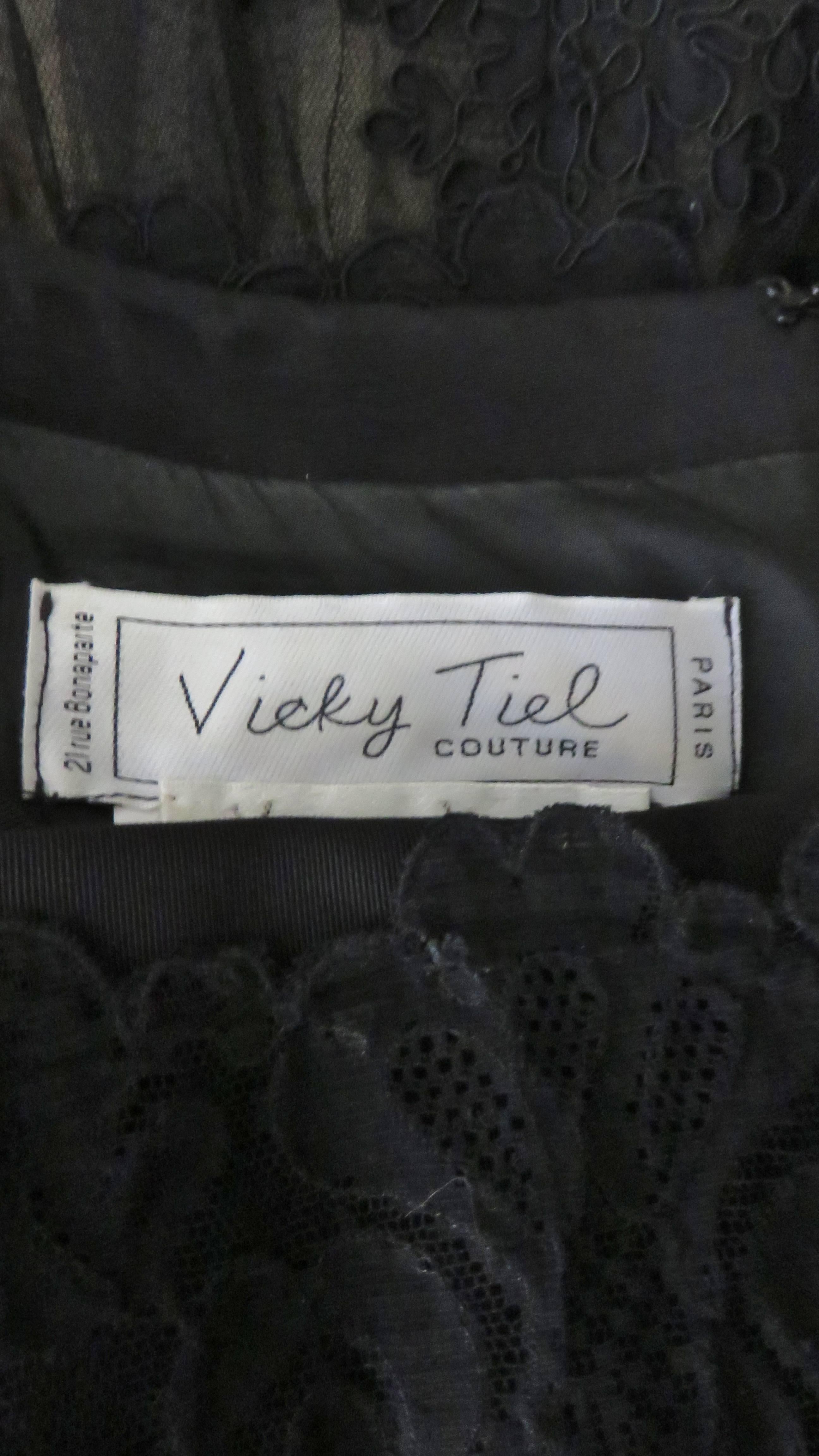 Vicky Tiel Couture Silk and Lace Full Skirt Dress For Sale 8