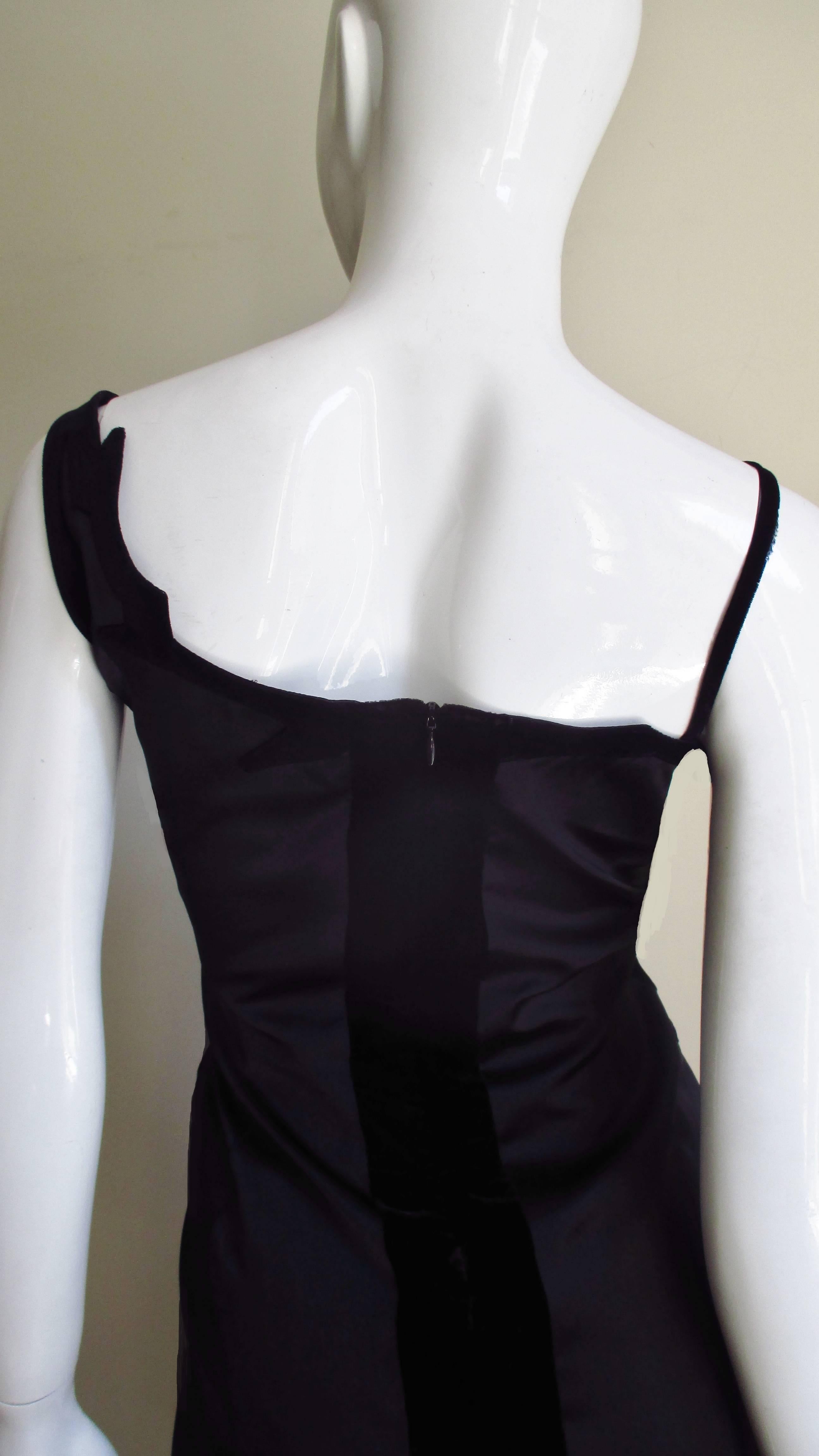 Thierry Mugler Silk Dress with Asymmetric Neckline For Sale 2