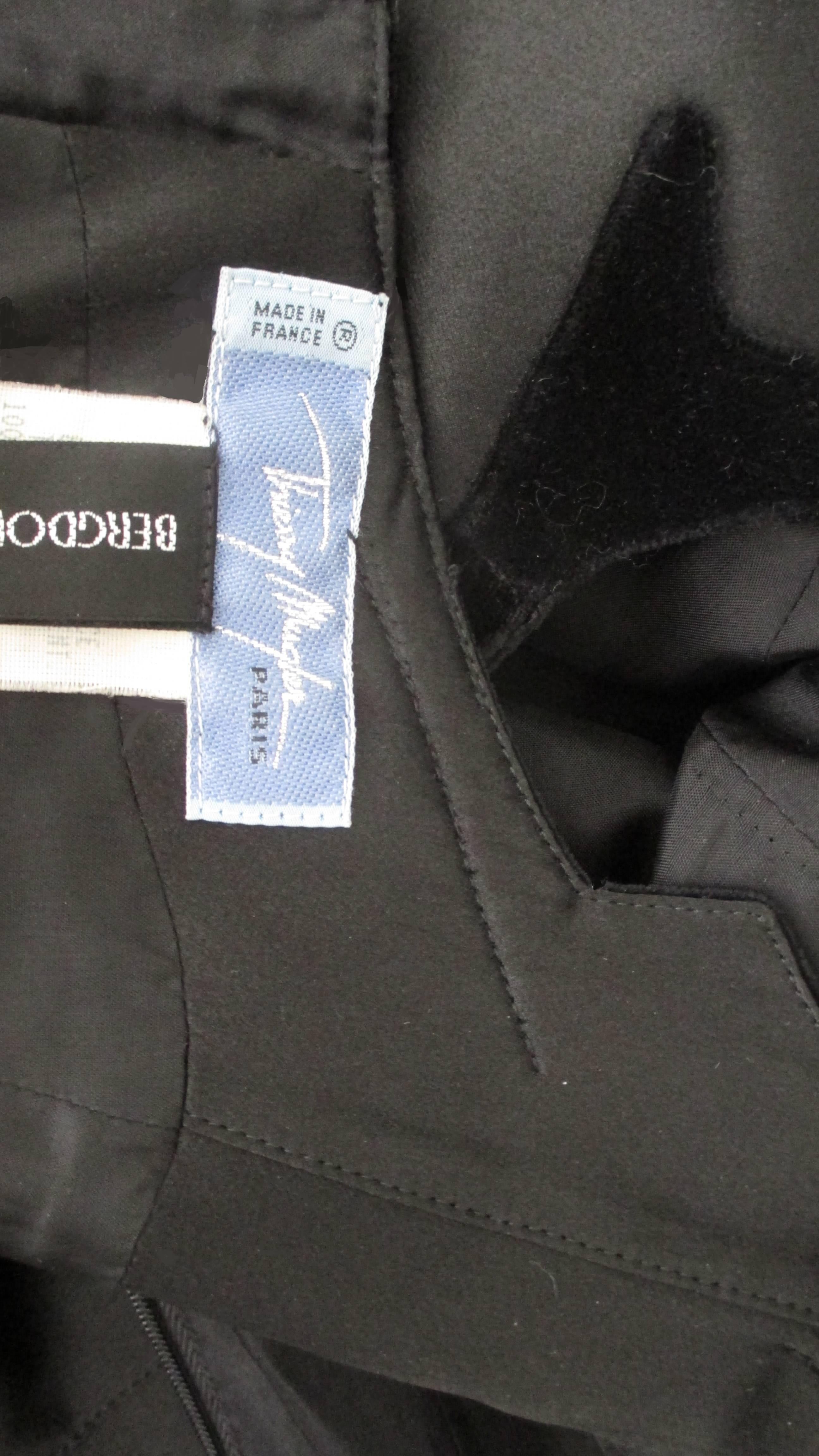 Thierry Mugler Silk Dress with Asymmetric Neckline For Sale 4