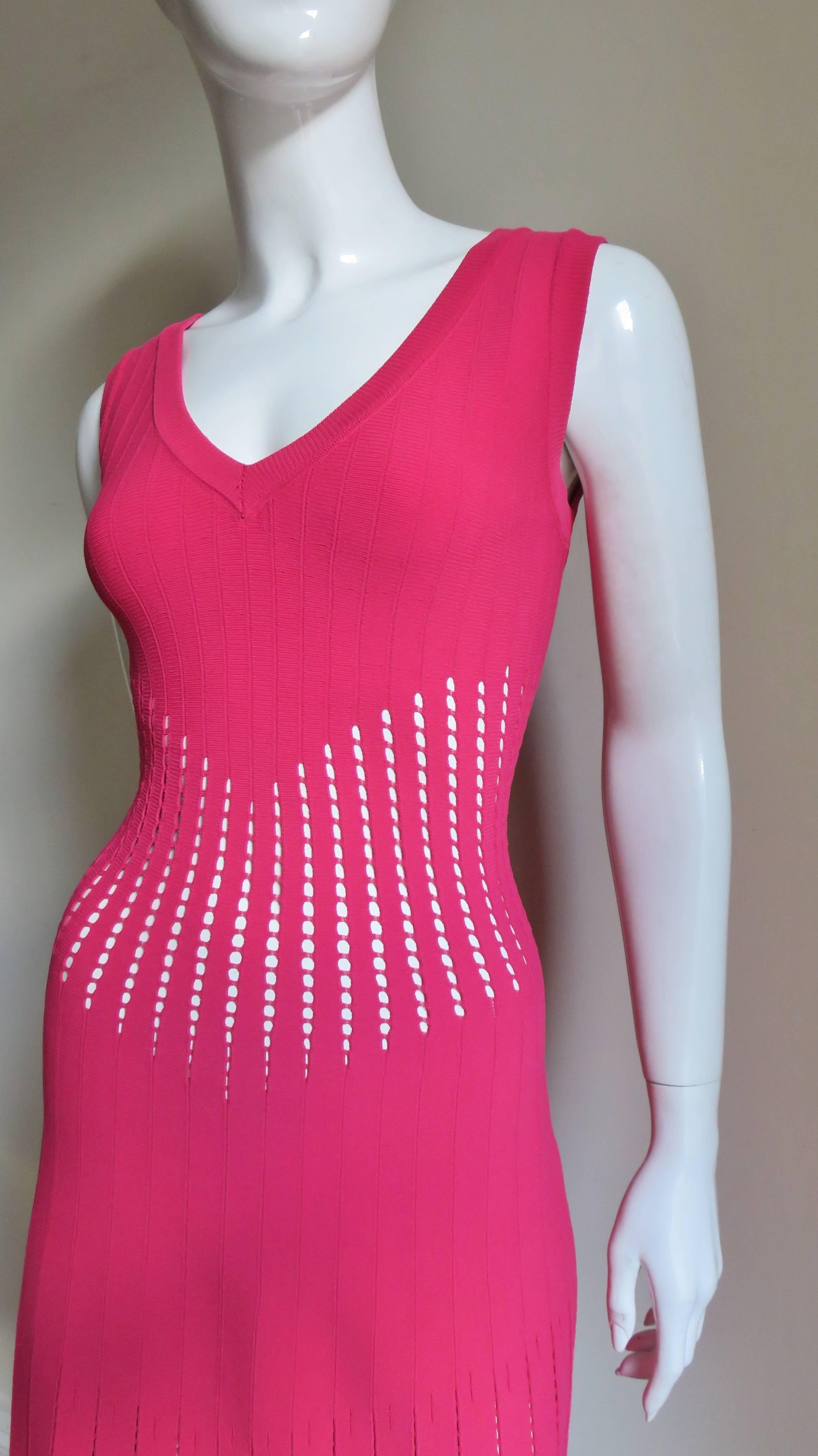 Pink Alaia Dress With Perforations 