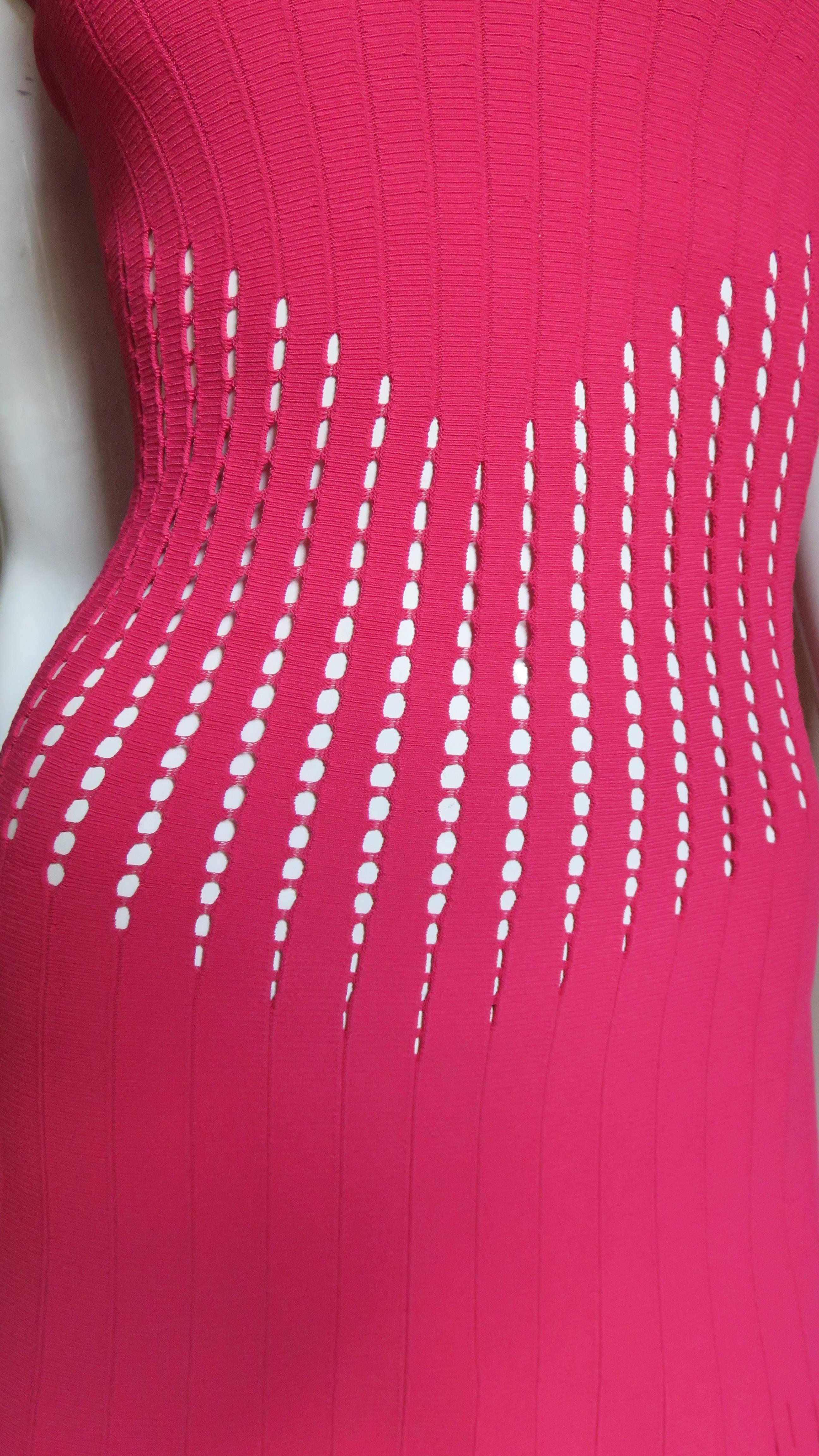 Alaia Dress With Perforations  In Excellent Condition In Water Mill, NY