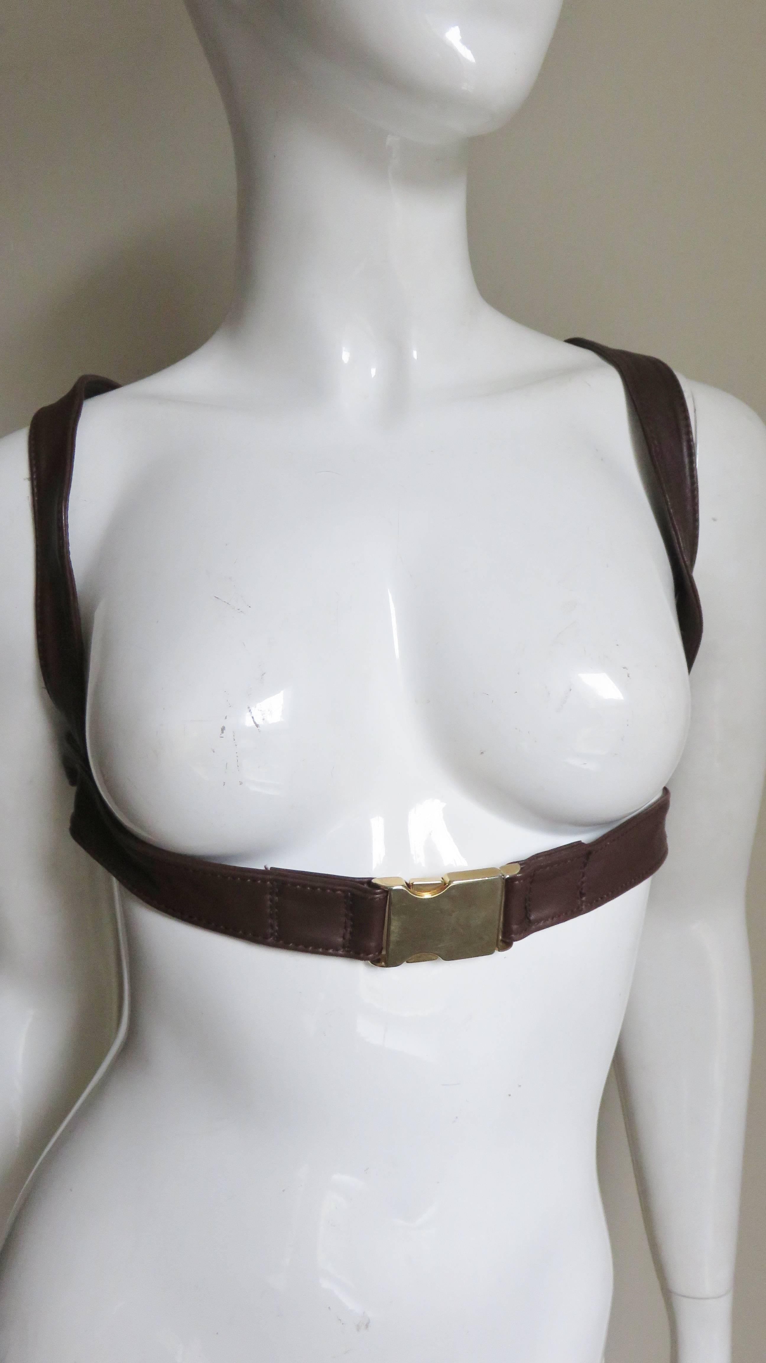 Women's Krizia Leather Harness 1980s For Sale