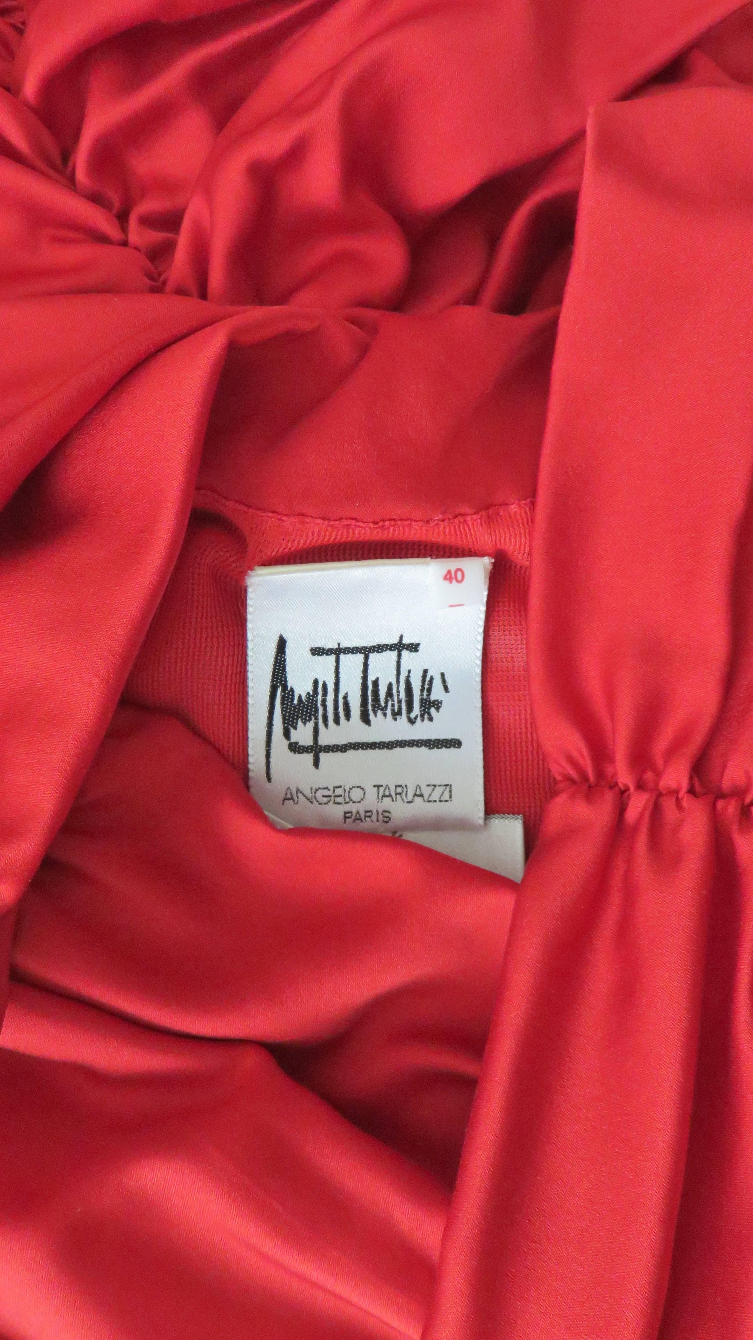 Angelo Tarlazzi Off Shoulder Ruched Silk Dress 1990s For Sale 8