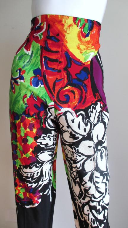 1990s Gianni Versace Couture Silk Faille Pants In Excellent Condition In Water Mill, NY