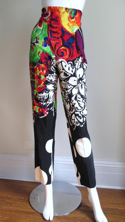 Women's 1990s Gianni Versace Couture Silk Faille Pants