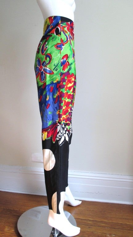 1990s Gianni Versace Couture Silk Faille Pants 1