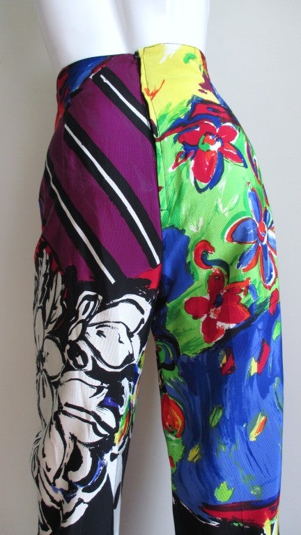 1990s Gianni Versace Couture Silk Faille Pants 4