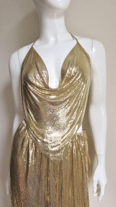 1970s Ferrara Studio 54 Disco Metal Mesh Chainmail Halter & Skirt